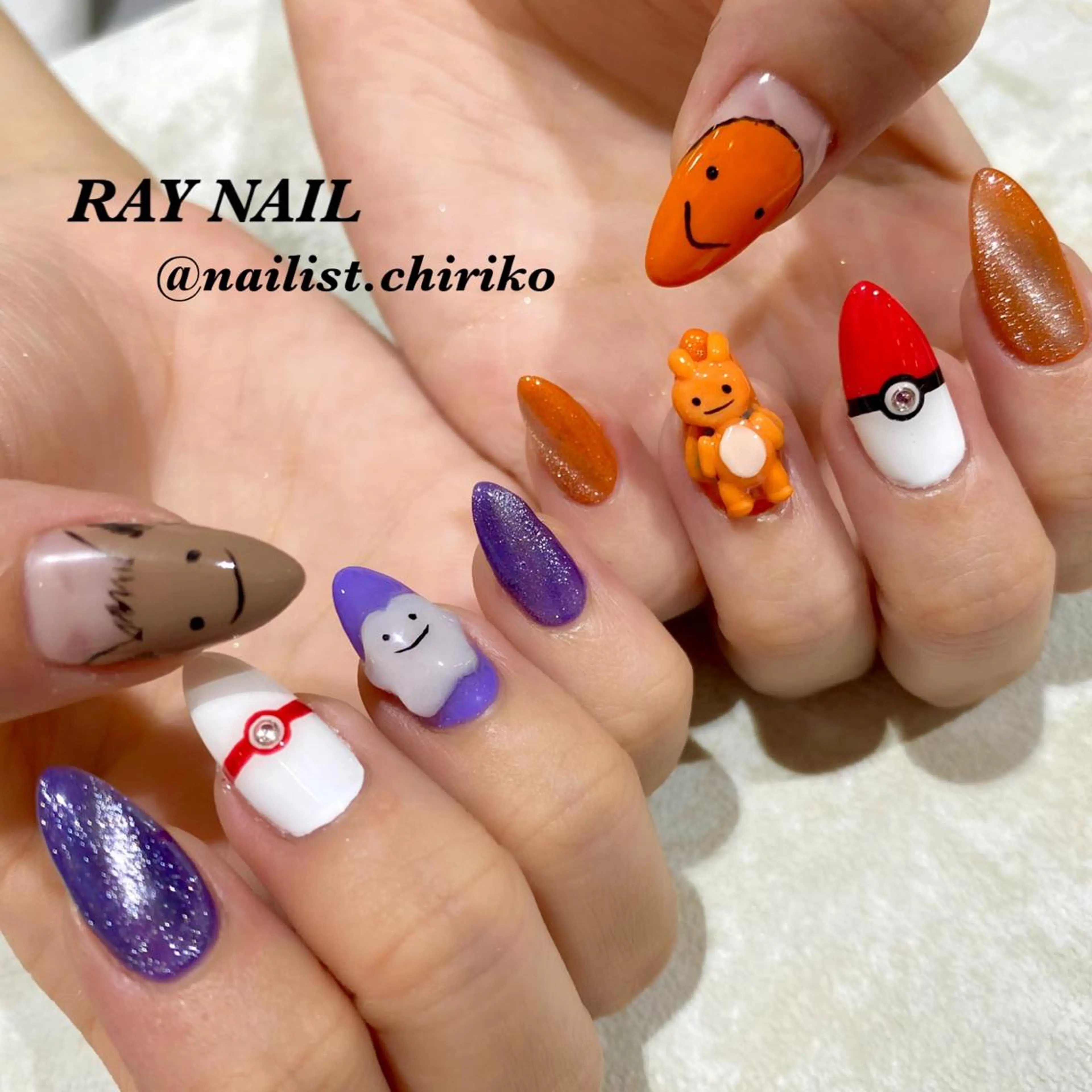 ネイル アートネイル 持ち込み ハンドネイル 足立 莉奈のネイルデザイン