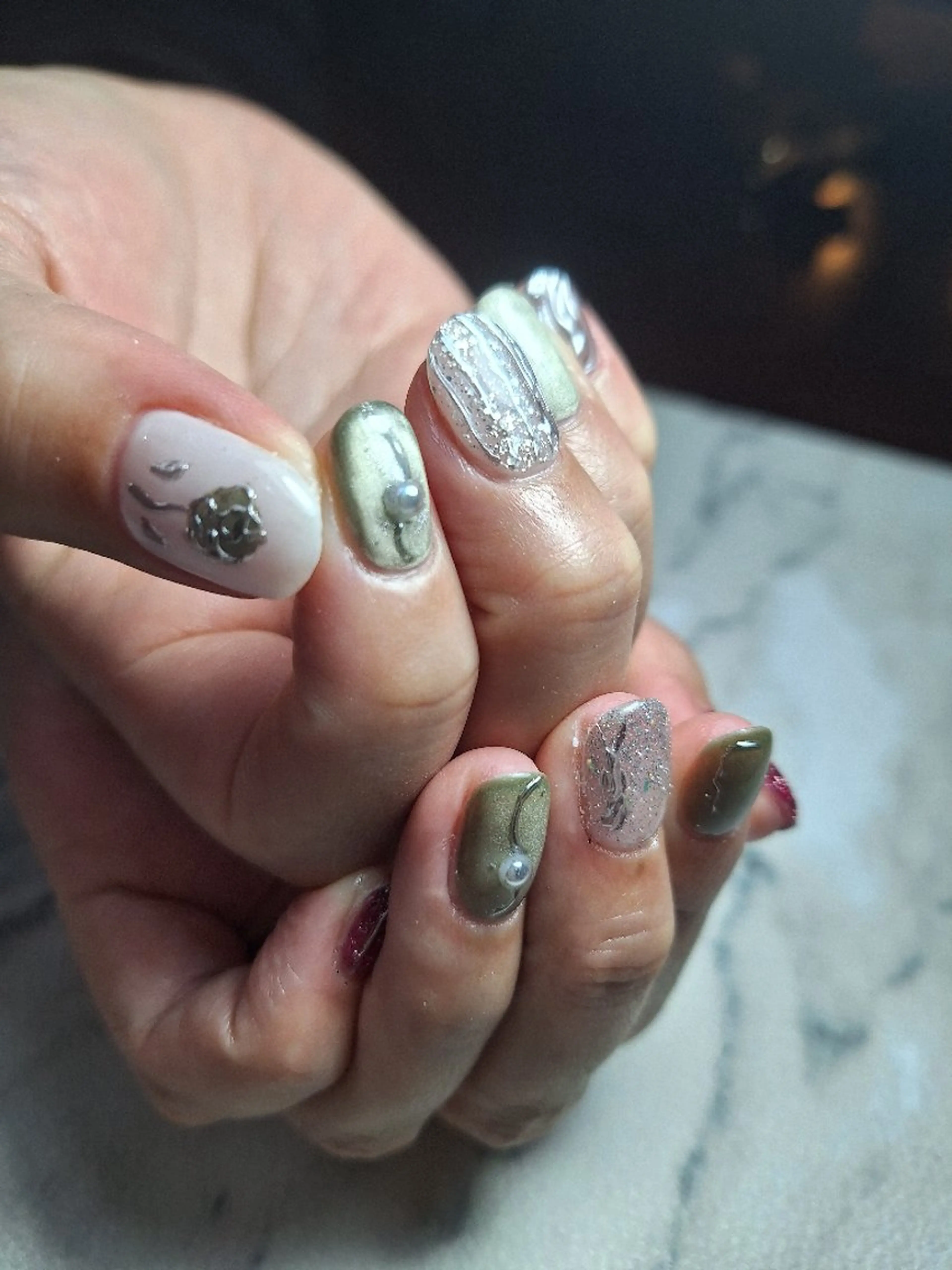 ネイル アートネイル マグネットネイル ミラーネイル 持ち込み 🌸aoi nail24のネイルデザイン
