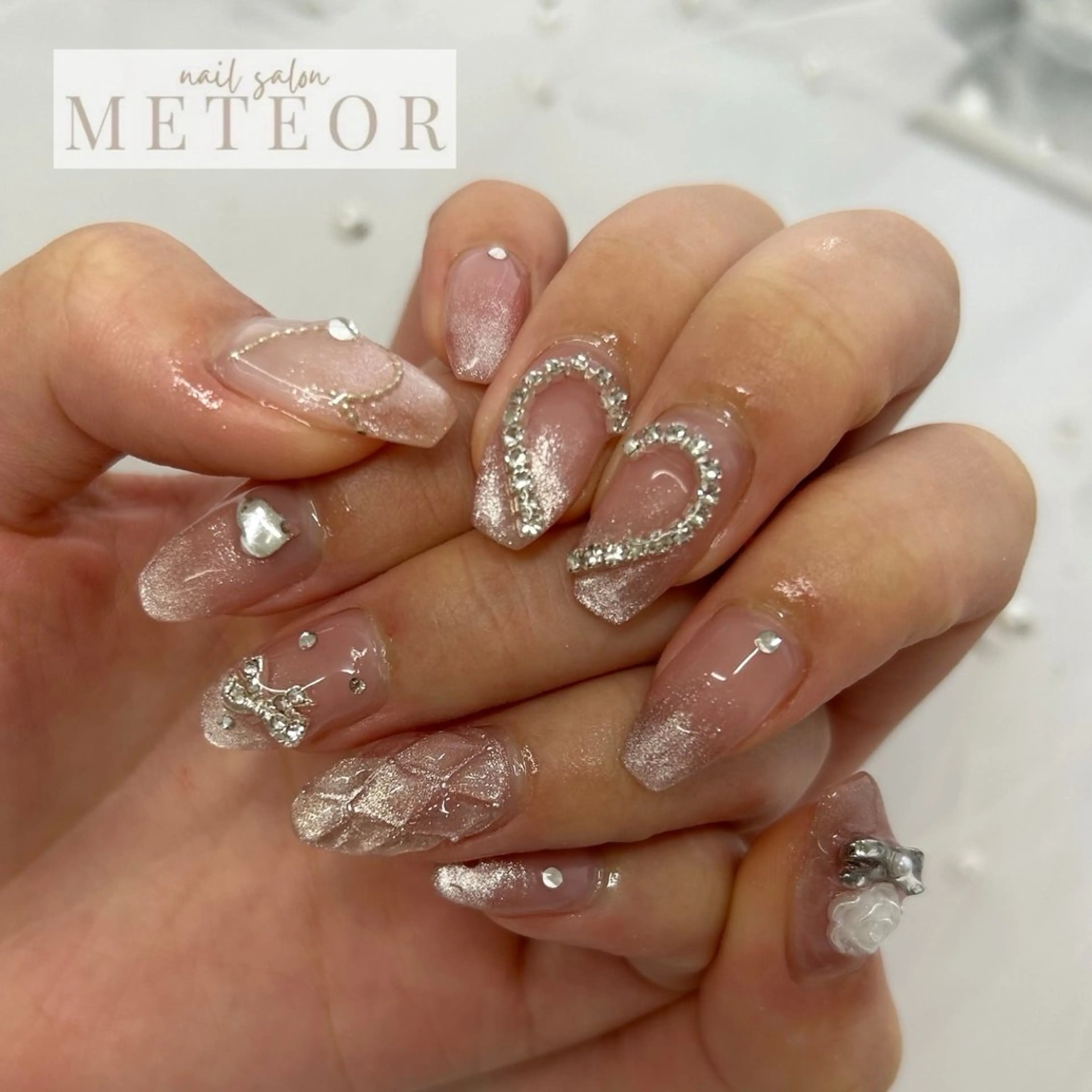 ネイル ハート マグネットネイル ワンホンネイル ハンドネイル nailsalon meteor所属・meteor staffのその他イメージ