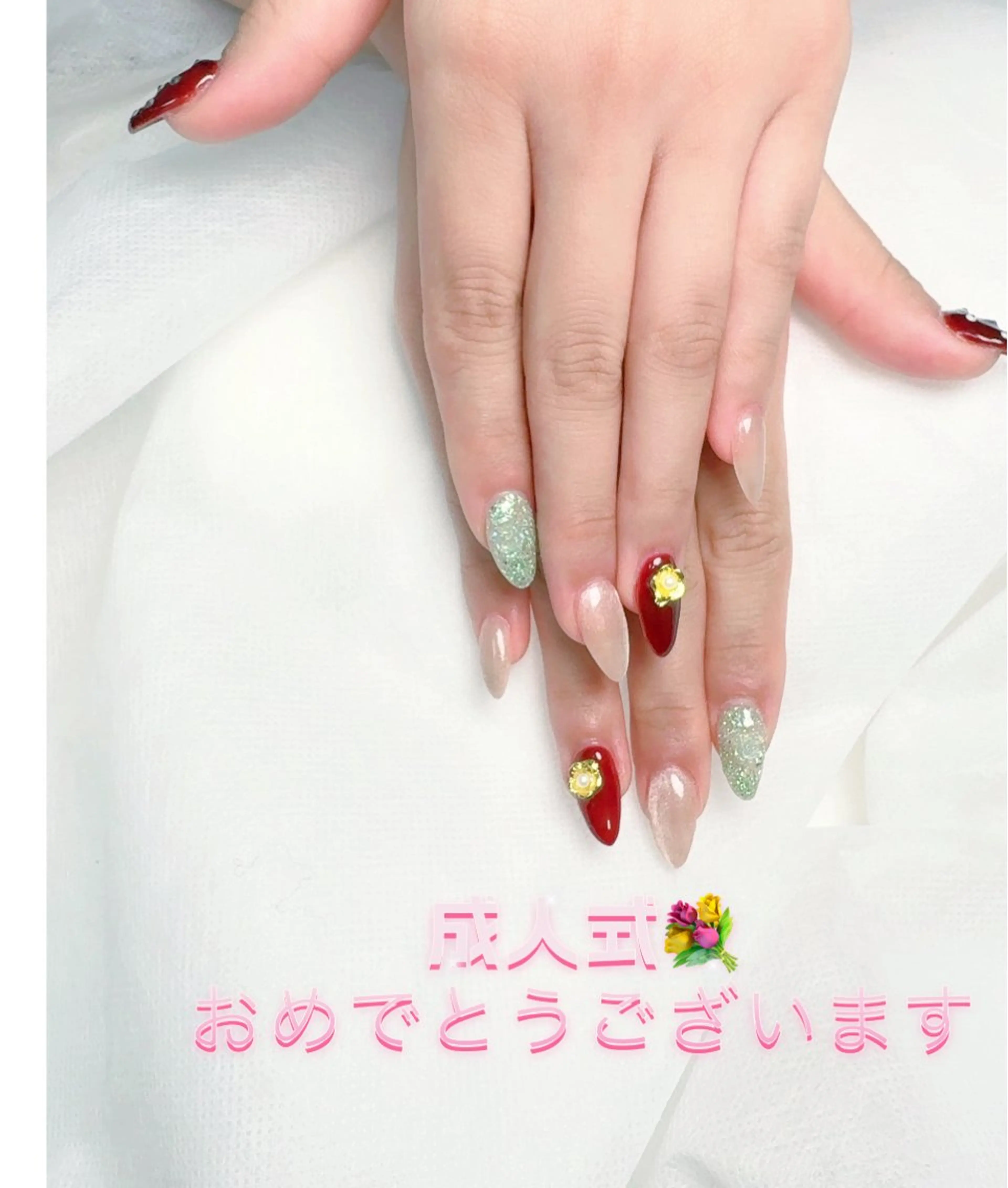 ネイル 長さ出し ネイルチップ pink ladyサロン所属・べ にのネイルデザイン