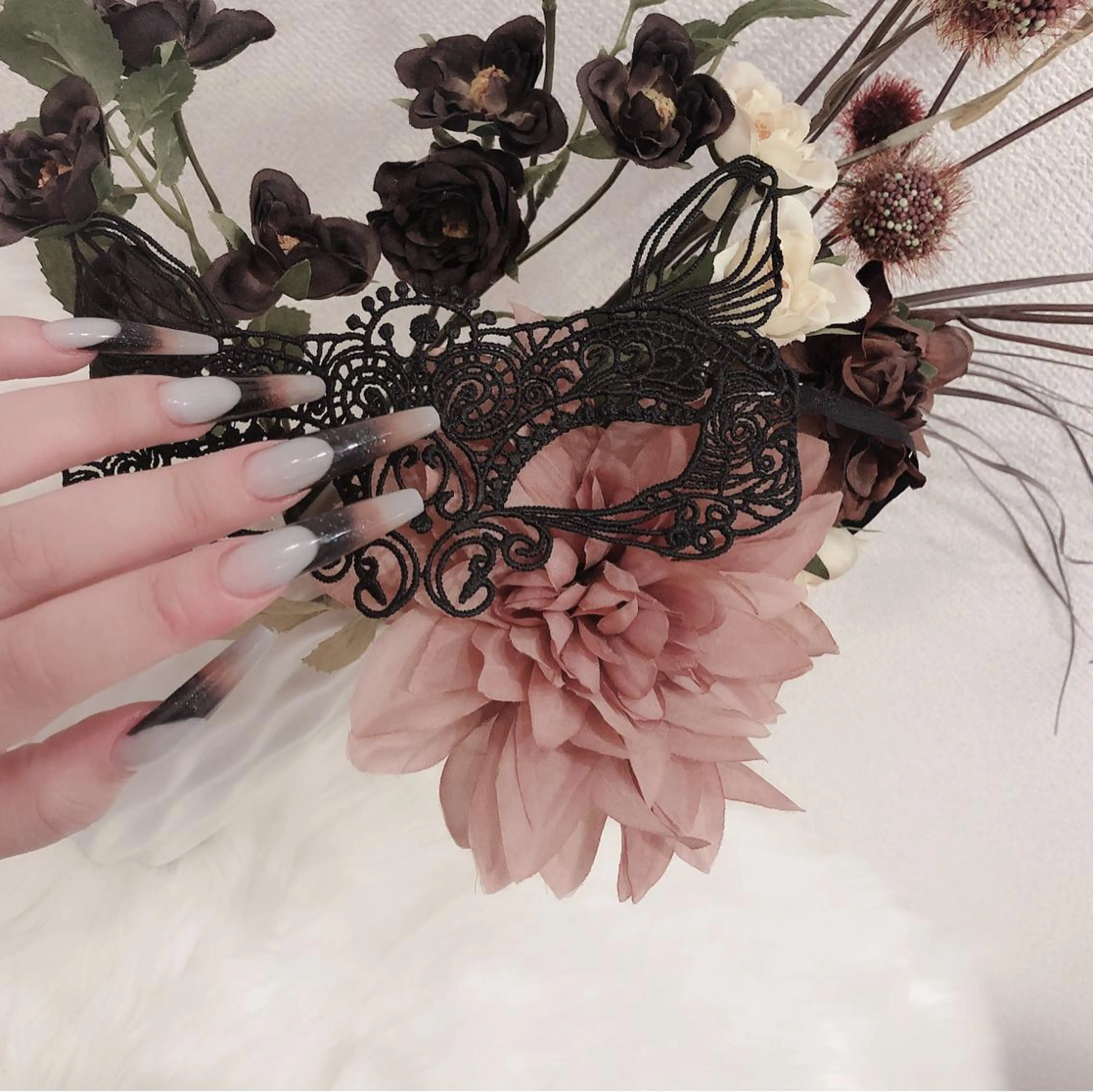 ネイル 🖤スカルプ R🖤のネイルデザイン