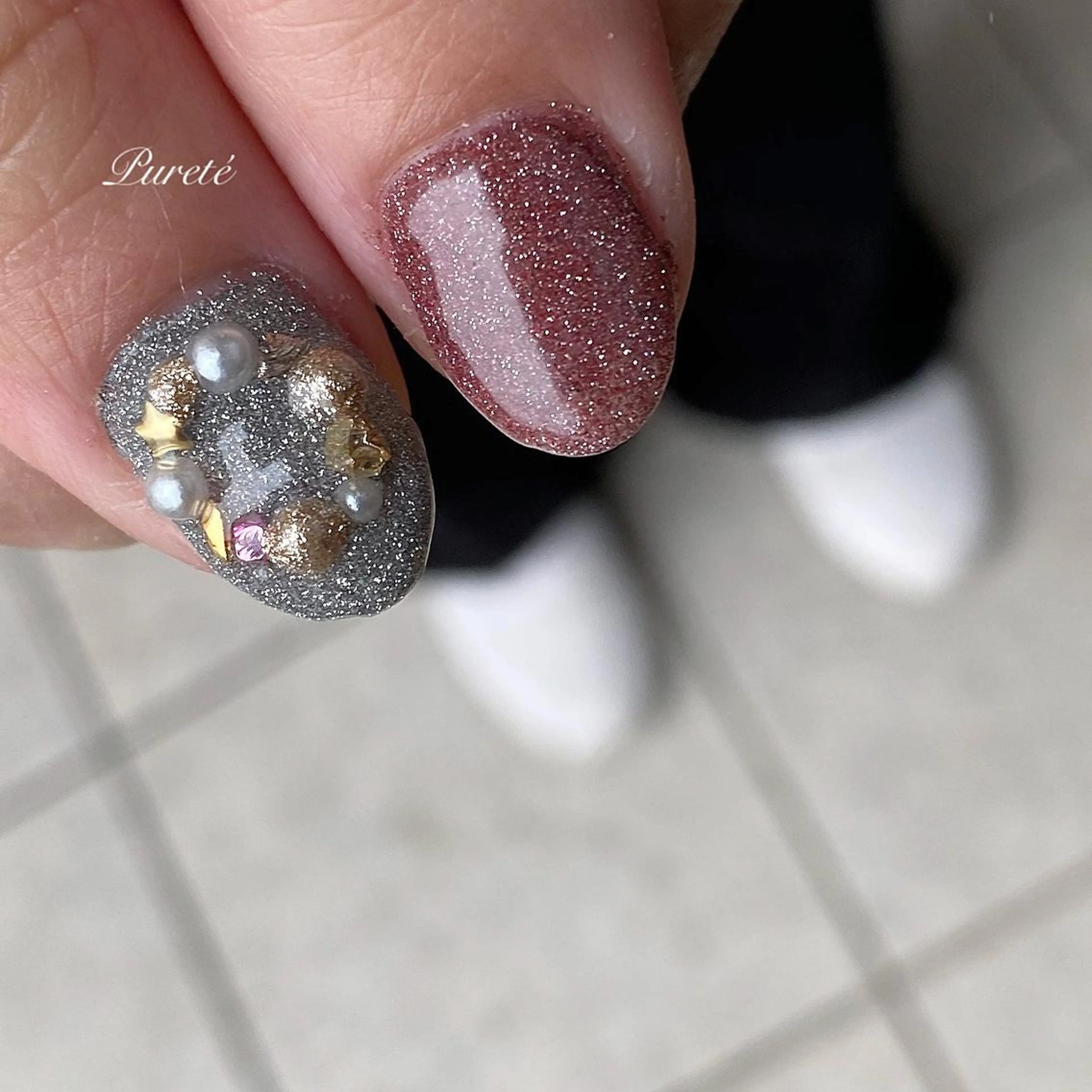 ネイル フラッシュネイル 韓国ネイル ハンドネイル nailsalon Puretéのネイルデザイン