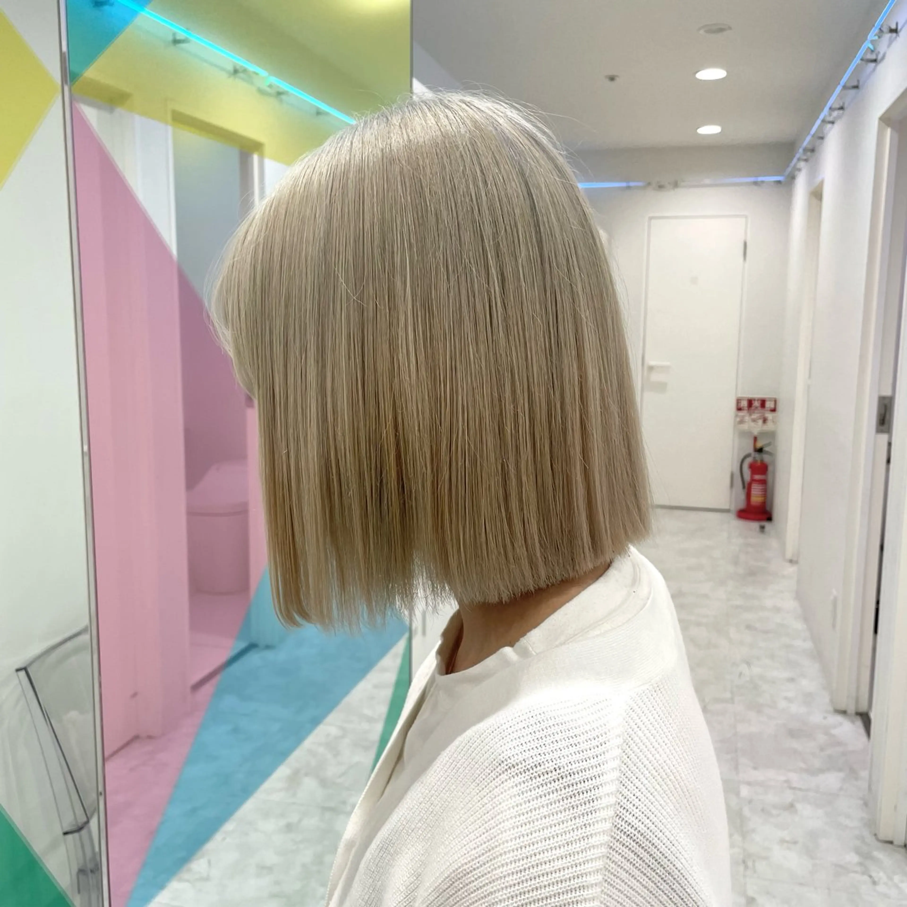 ショート カラー ハイトーンカラー ヘアカラー 韓国暗髪🩶レイヤー 🩶hayatoのヘアスタイル