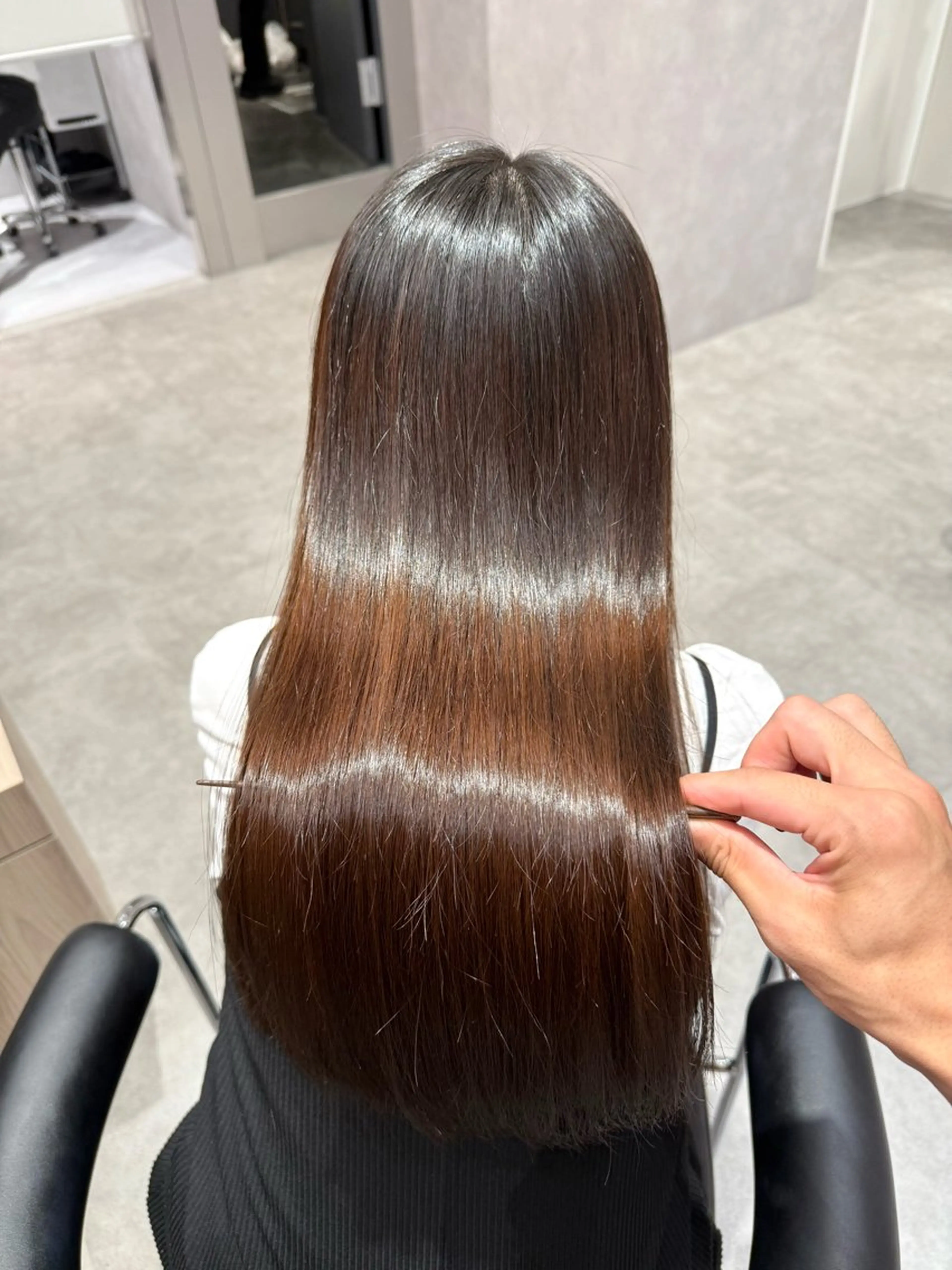ロング カラー パーマ ヘアアレンジ 髪質改善 縮毛矯正 トリートメント ストレートパーマ カット 縮毛矯正 トリートメント salowin新宿East3階所属・艶美髪/髪質改善 /縮毛矯正/木元渓太のヘアスタイル