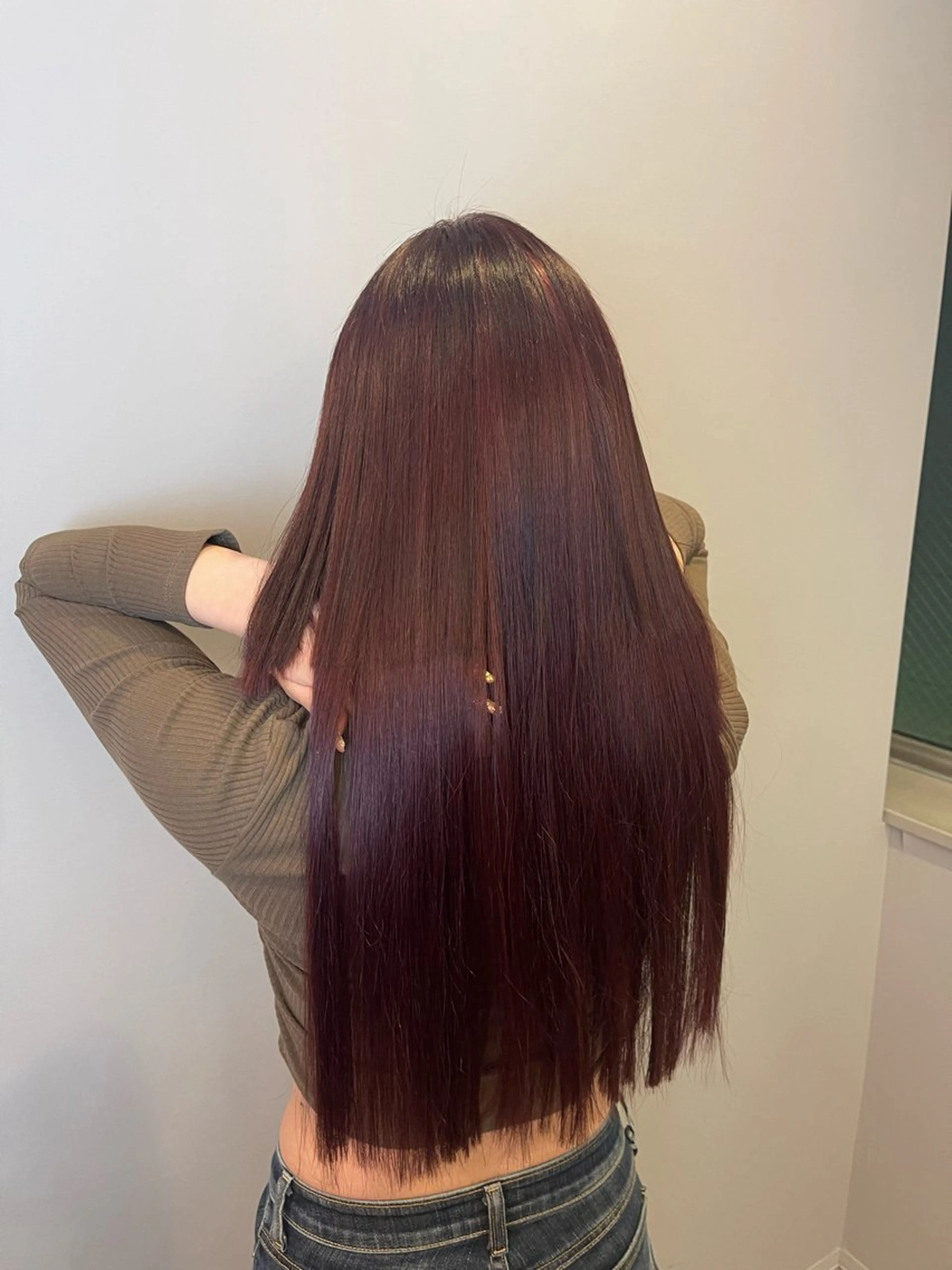 ロング カラー レッドカラー ヘアカラー エクステ 透明感カラー/艶髪/ エクステ/HIROのヘアスタイル