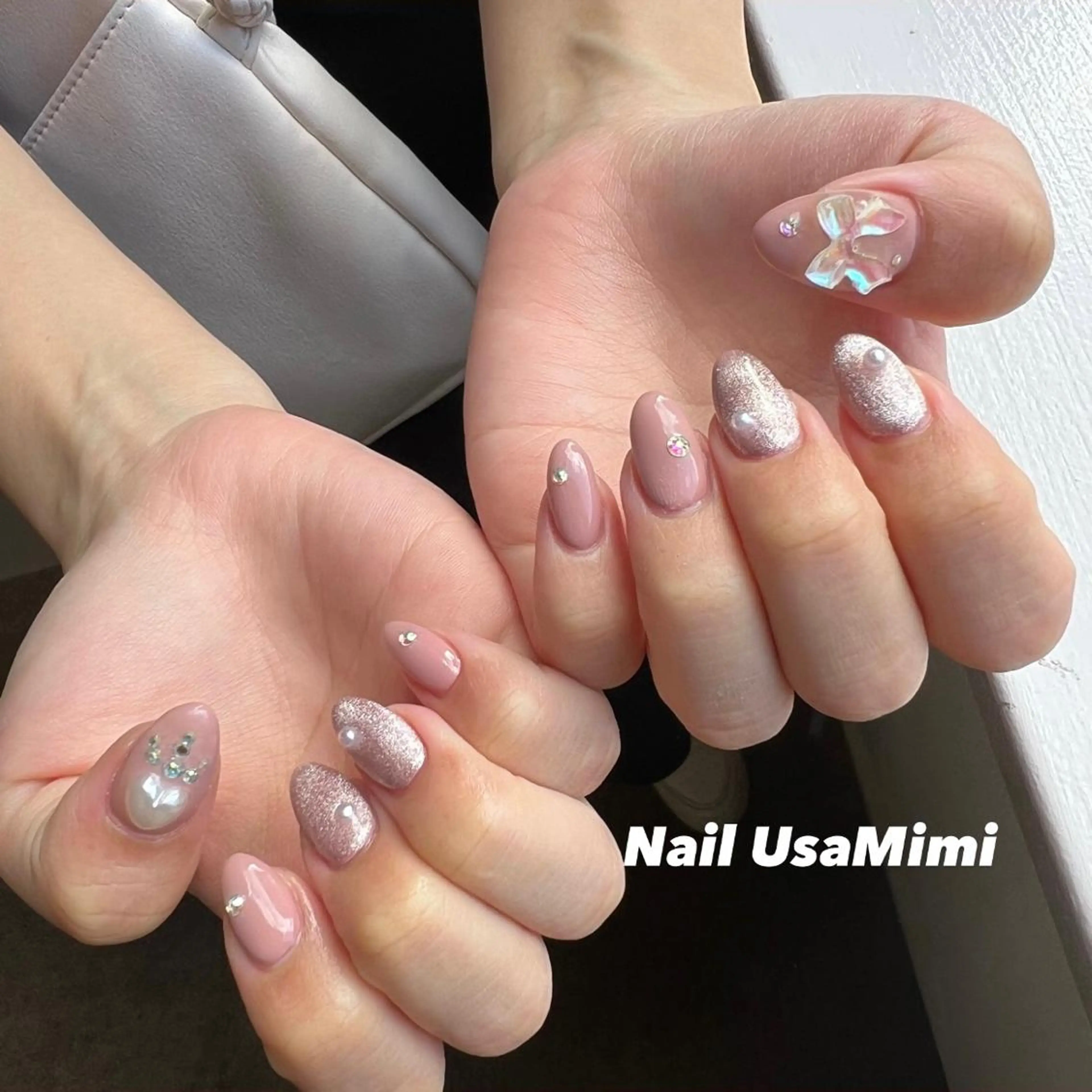 ネイル クリアネイル フットネイル ジェルネイル マグネットネイル 持ち込み 本町ネイルNail UsaMimiのネイルデザイン