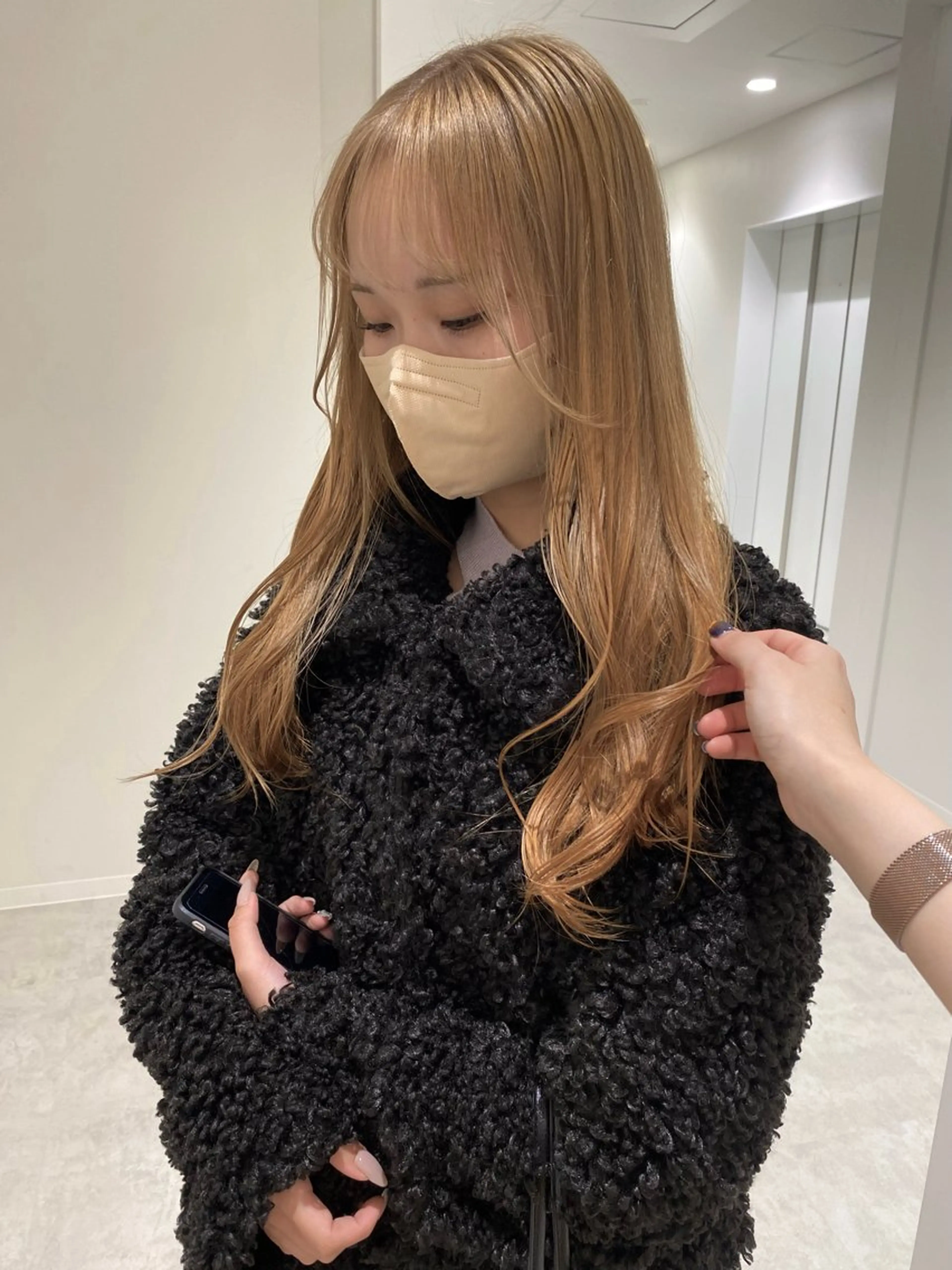 ロング カラー ベージュカラー ブリーチ ダブルカラー ヘアカラー ベージュ/アレンジ /横浜/杉本千夏のヘアスタイル