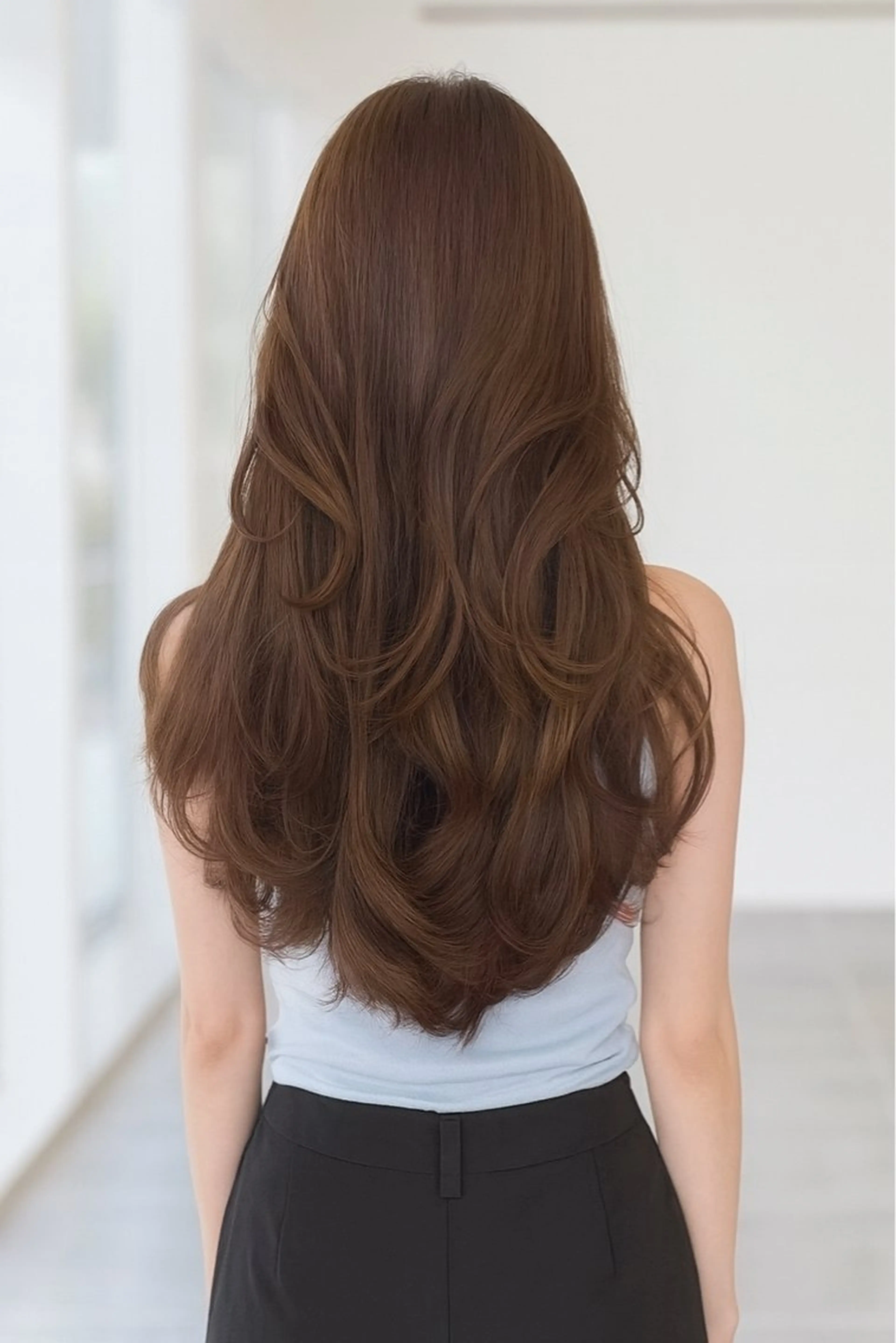 セミロング カラー カット ヘアカラー ミルクティーレイヤー 大澤竜馬のヘアスタイル