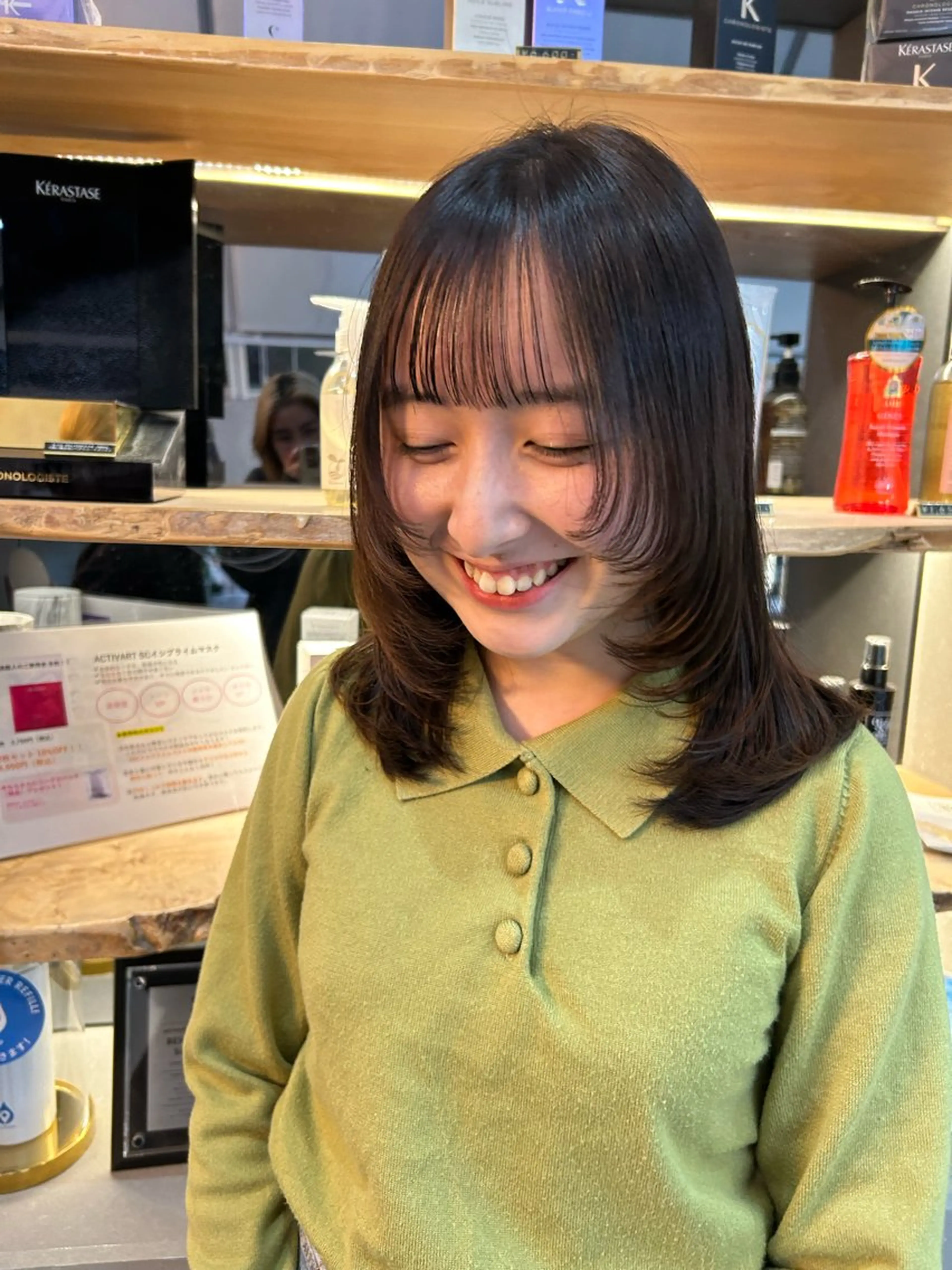 セミロング 顔まわりレイヤー 顔周りカット レイヤーカット レイヤーカットモデル ショートカット/颯大のヘアスタイル