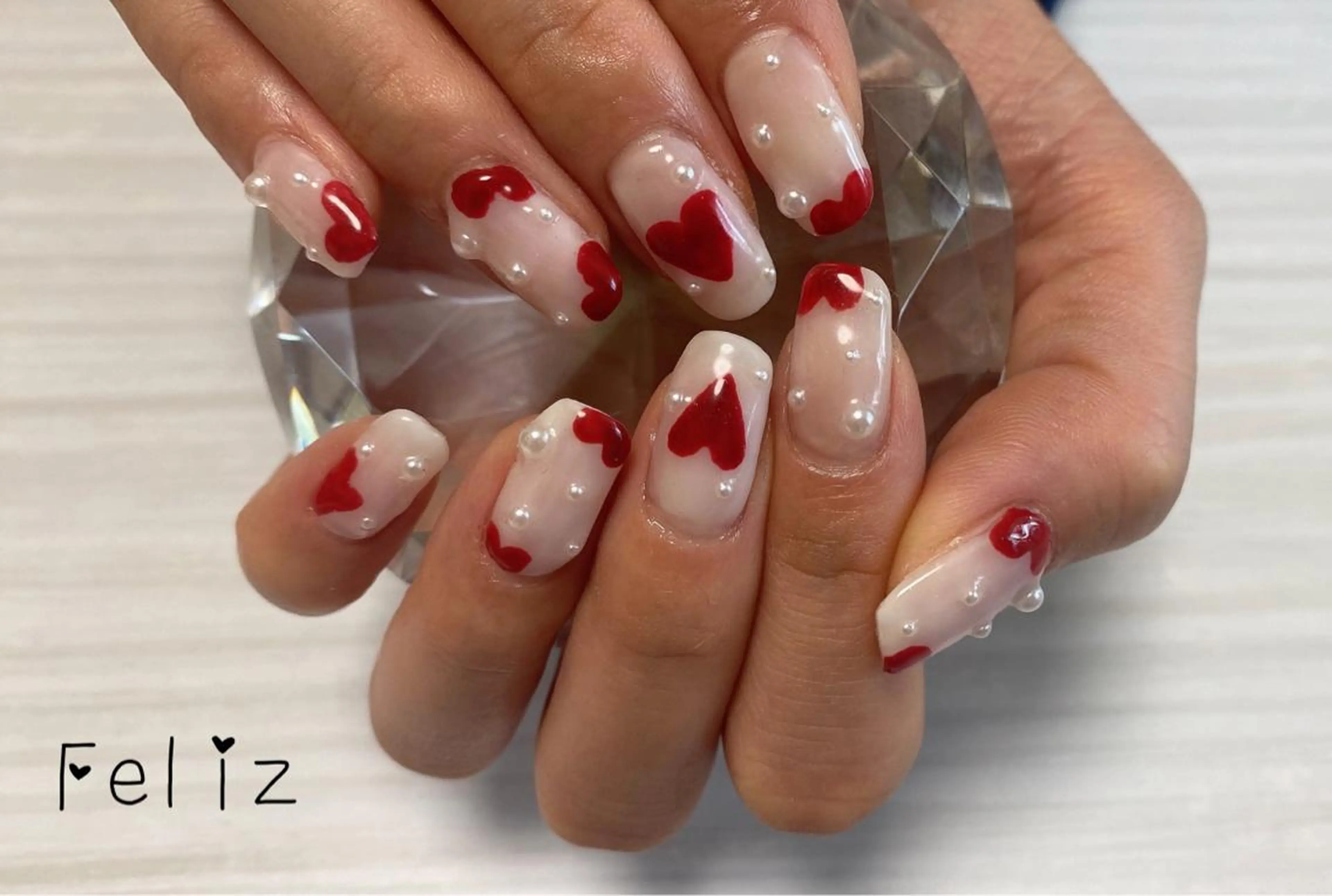 ネイル 痛ネイル/ワンホン/ フィルイン/長さだしのネイルデザイン