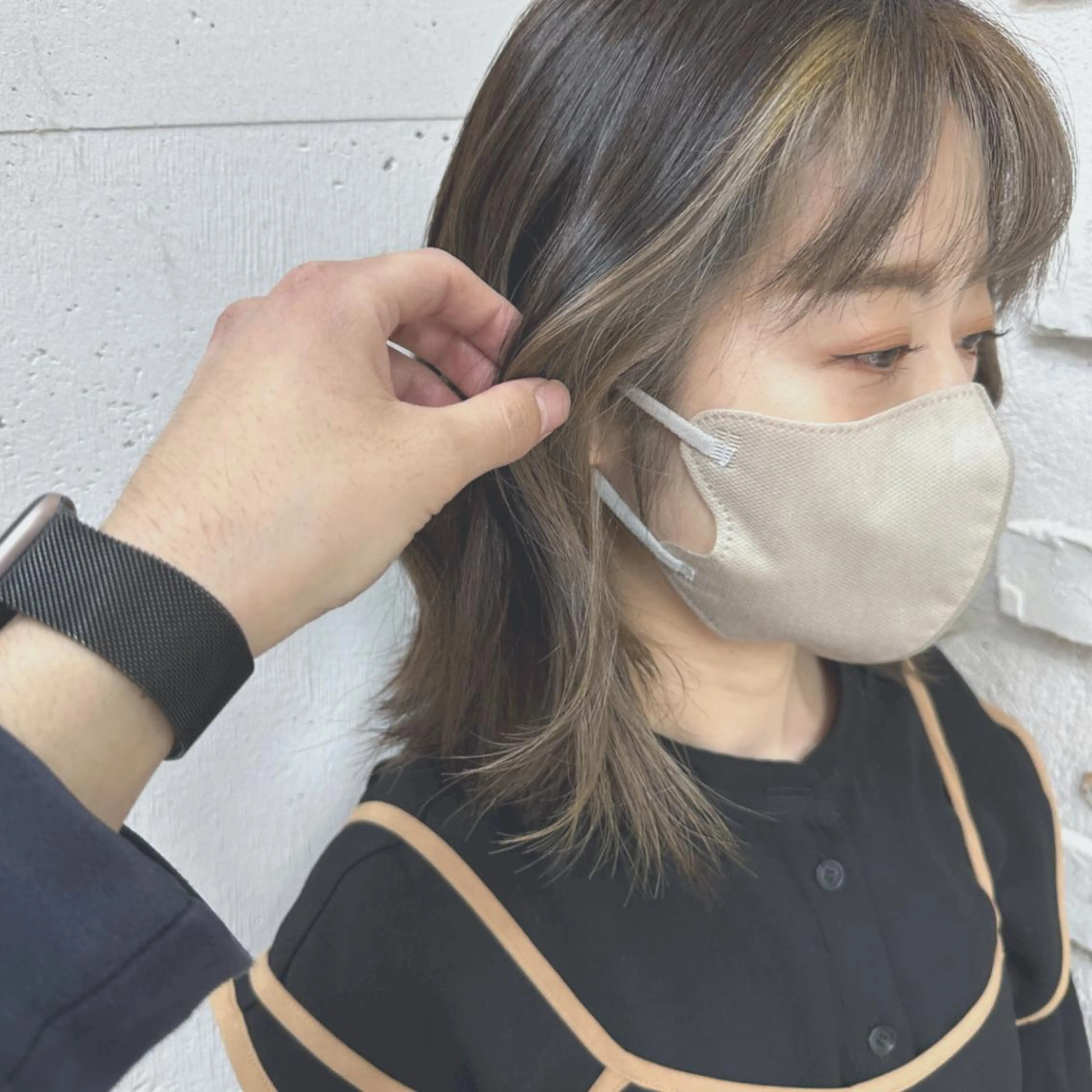 ミディアム カラー メンズパーマ 本多のヘアスタイル