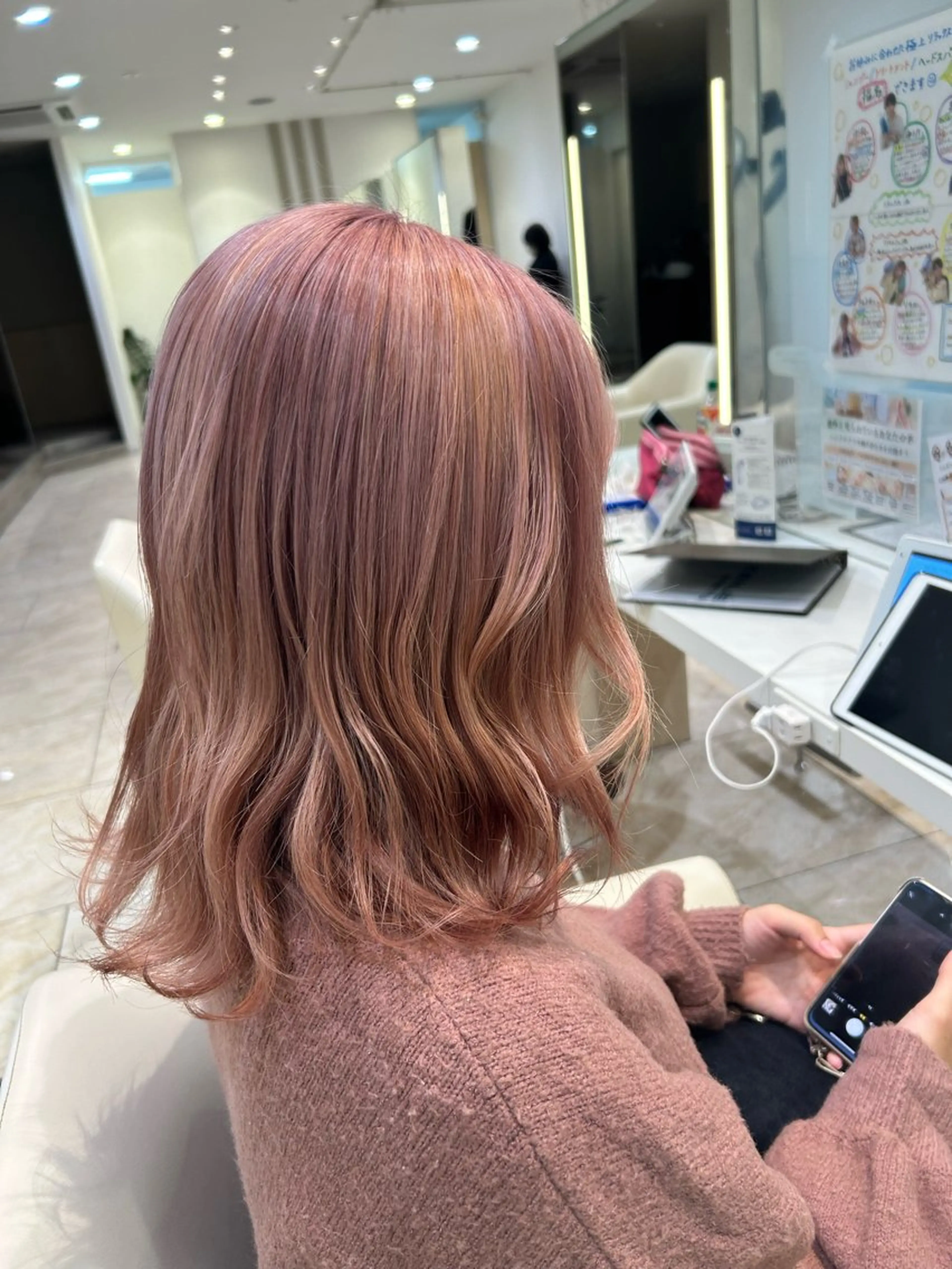 ミディアム カラー ヘアカラー はるか/ブリーチカラ ー/ヘアアレンジ🤍のヘアスタイル