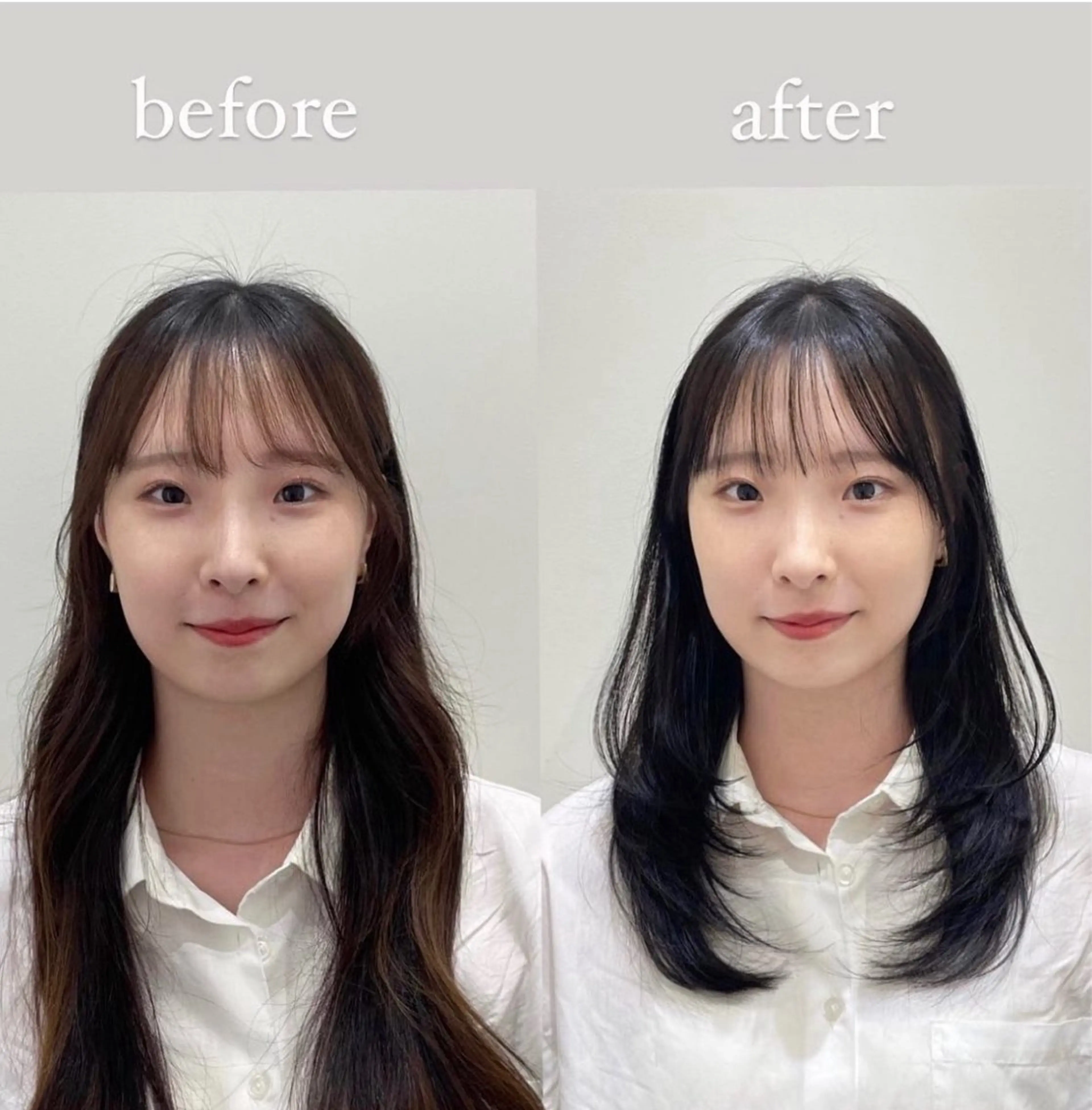 セミロング 韓国風ヘア レイヤーカット カット ヘアカラー トリートメント ❤︎︎韓国ヘア❤︎︎ 𝑺𝒉𝒊𝒉𝒐のヘアスタイル