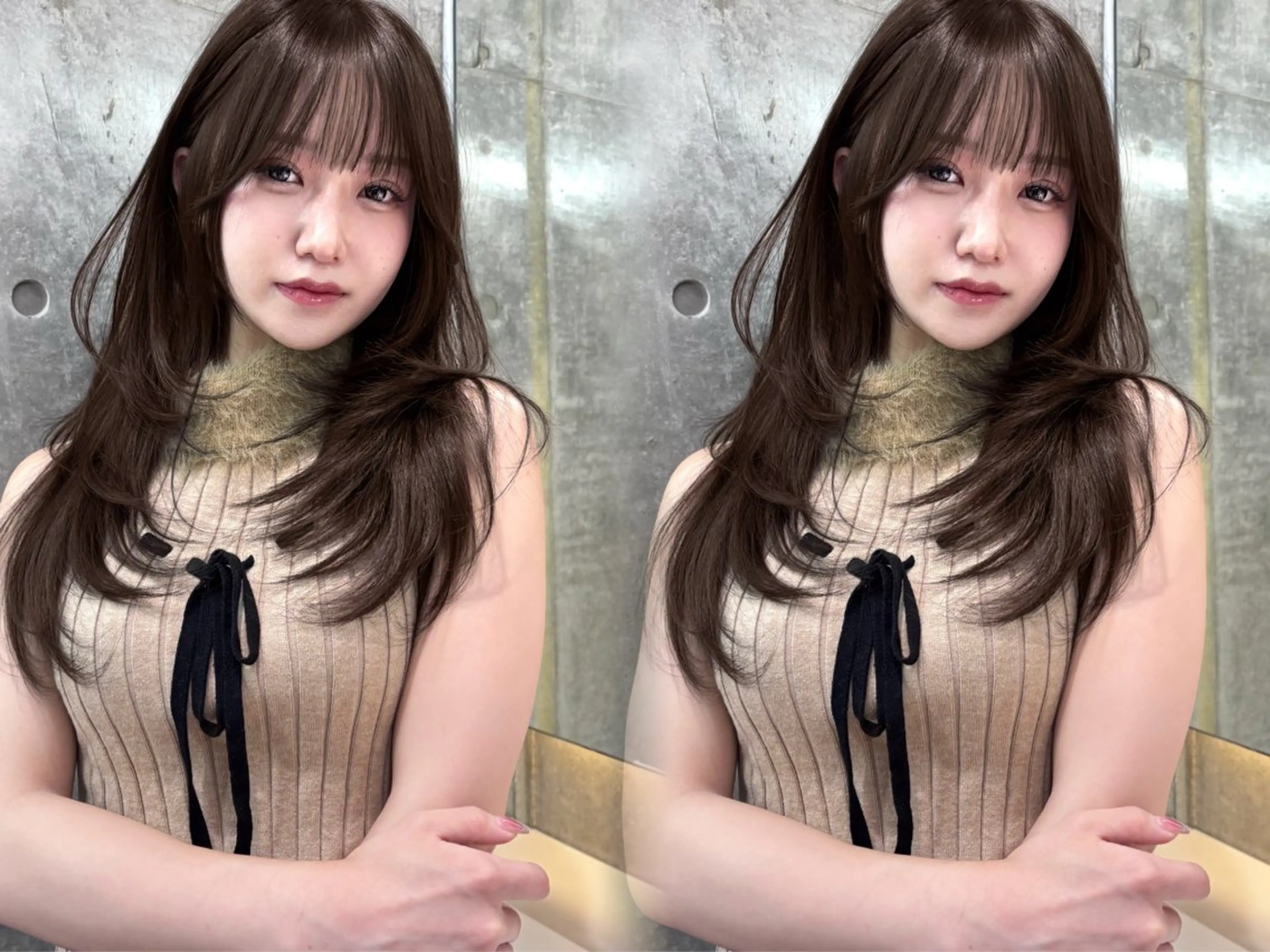 セミロング カット ヘアカラー トリートメント 韓国🇰🇷レイヤー 透明感/秀瑛🩶のヘアスタイル