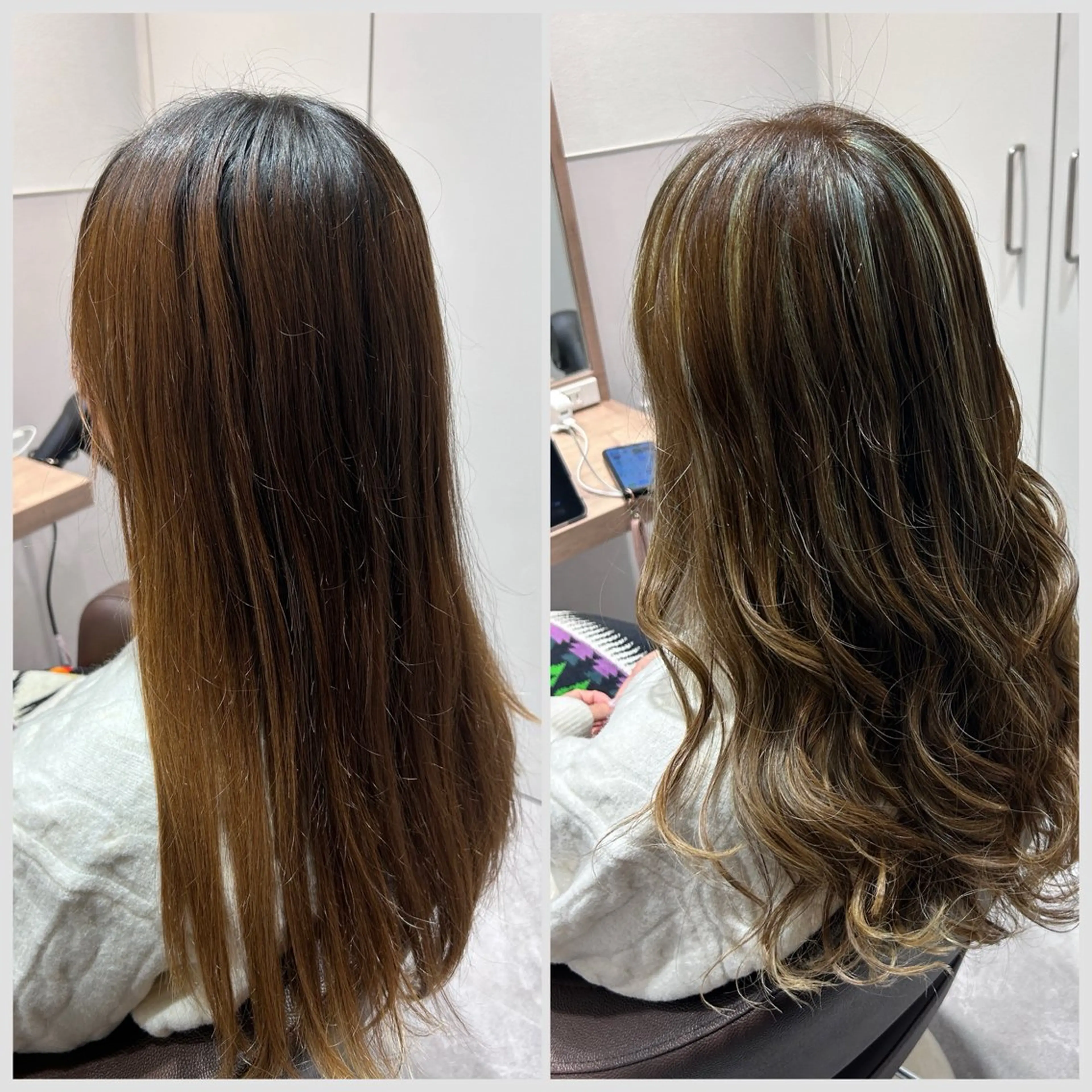 セミロング カラー ダブルカラー ハイライトカラー ハイライト 髪質改善 韓国風ヘア ヘアカラー トリートメント SALOWIN 神戸三宮店所属・【三宮/ブリーチ なしカラー】高田祐也のヘアスタイル