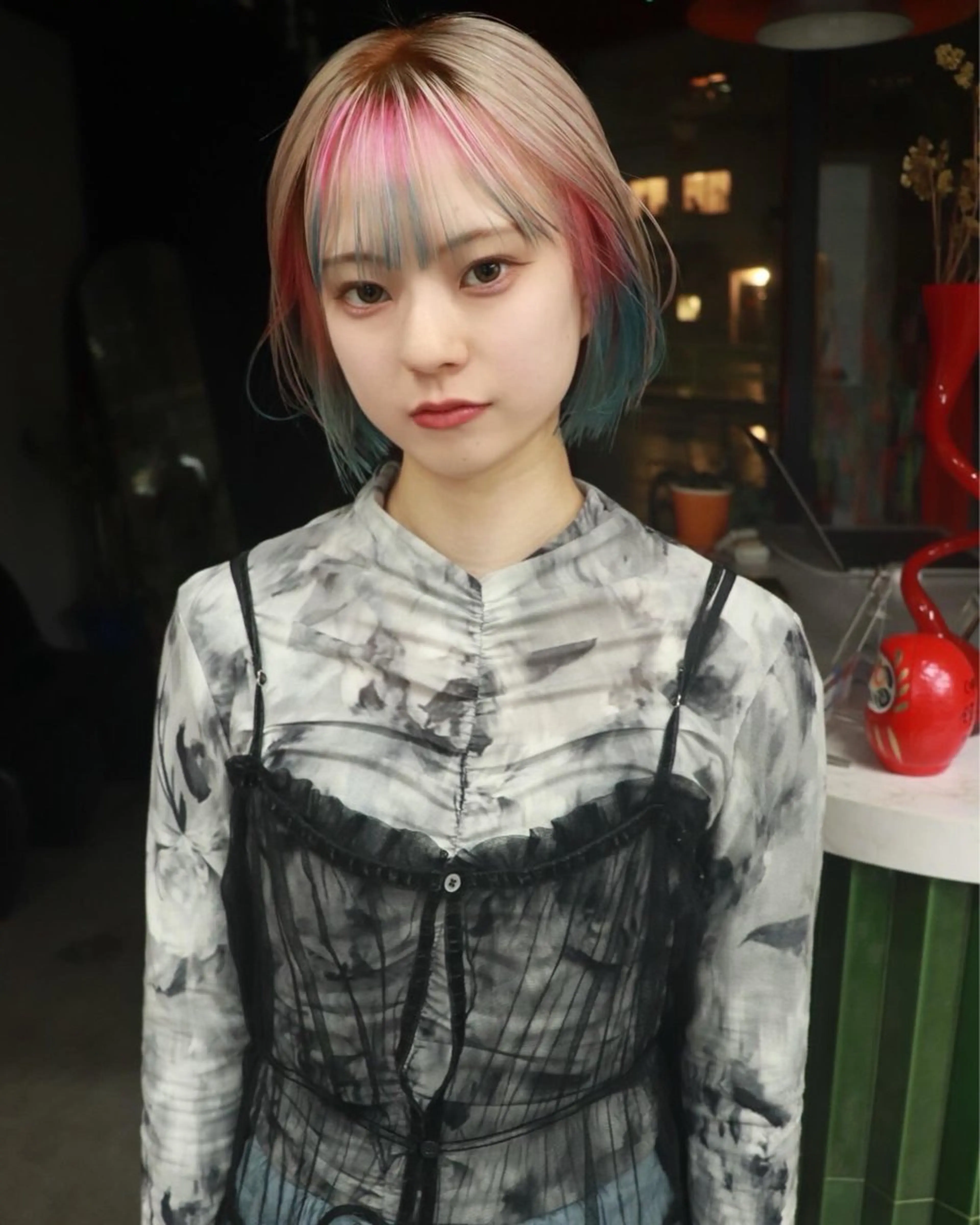 ショート カラー ヘアカラー トリートメント ヘアセット 色落ちまで2度綺麗な ハイトーン⭐️ヨシキのヘアスタイル