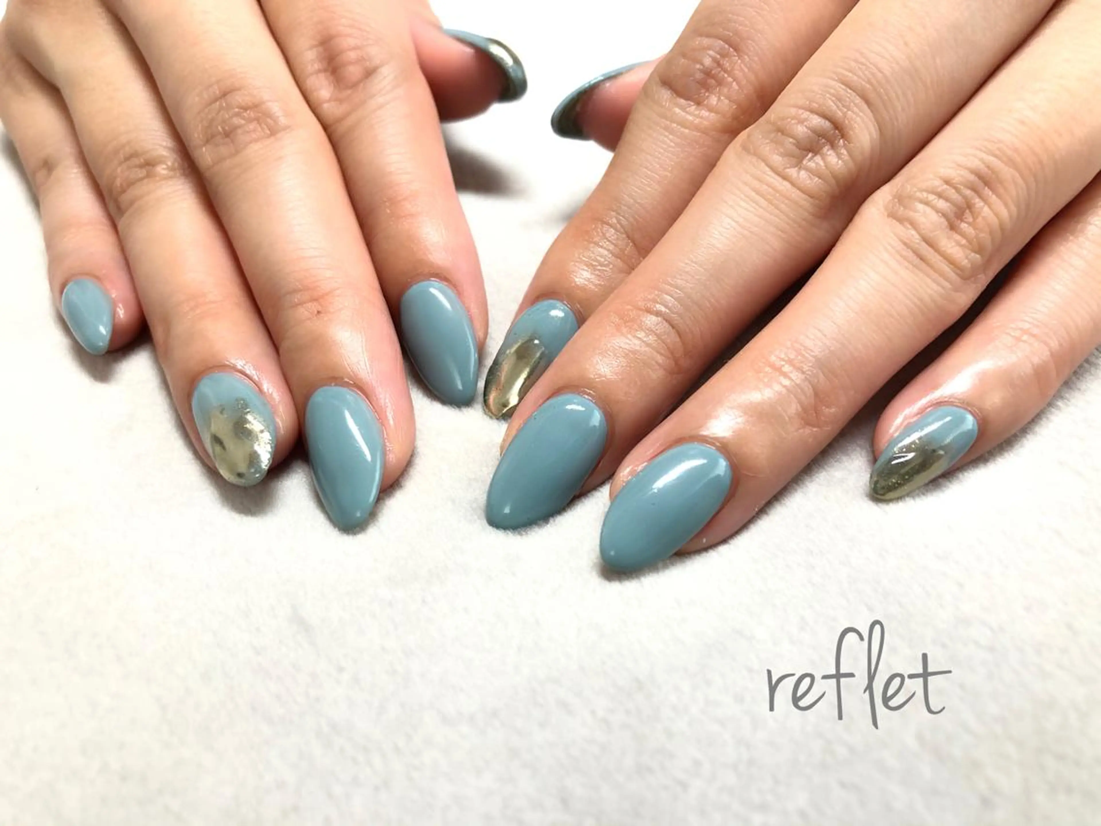 ネイル ミラーネイル ワンカラーネイル ハンドネイル reflet nailのネイルデザイン