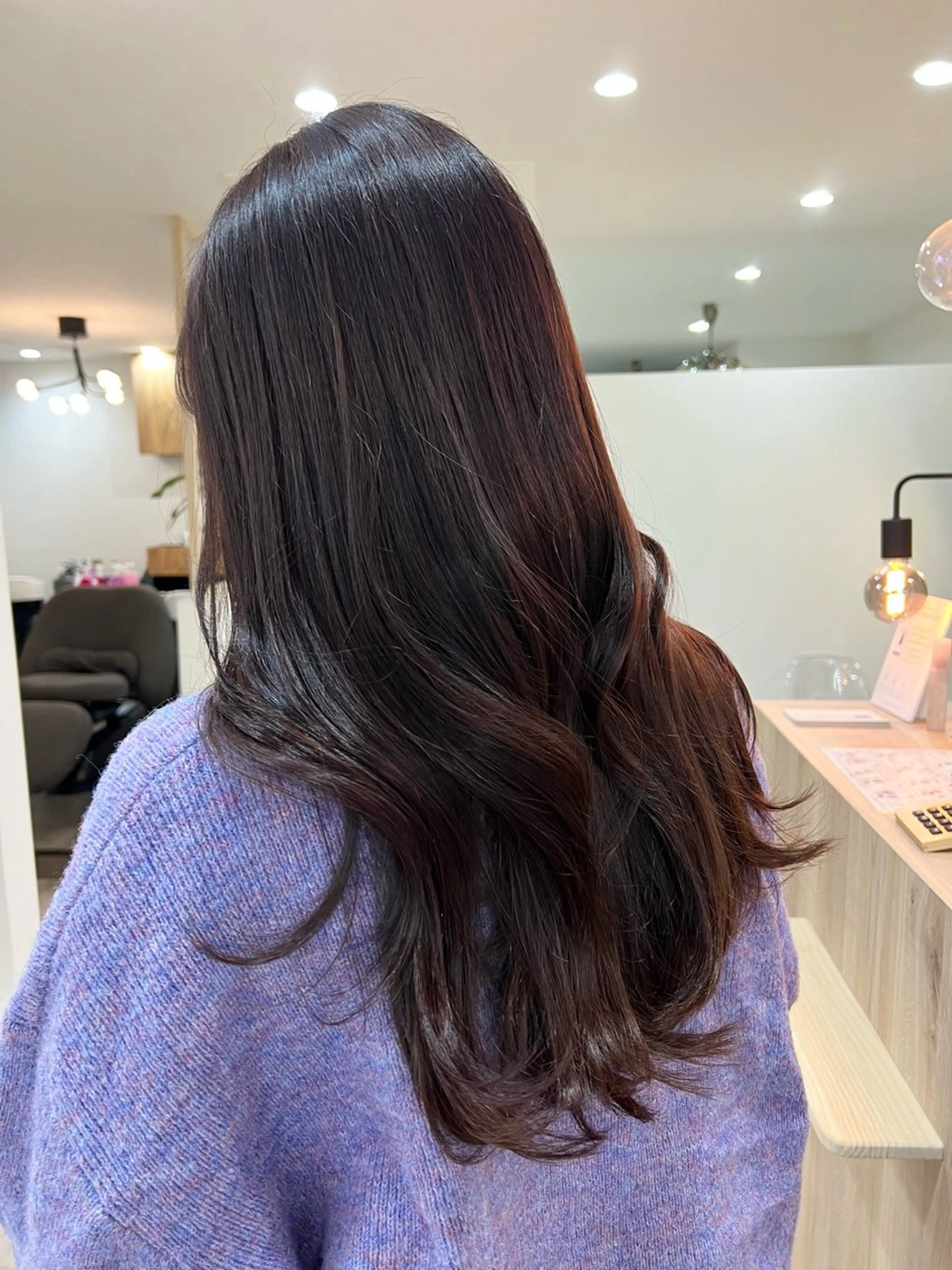 ロング カラー ブラウンカラー ラベンダーカラー TOKI mahoのヘアスタイル
