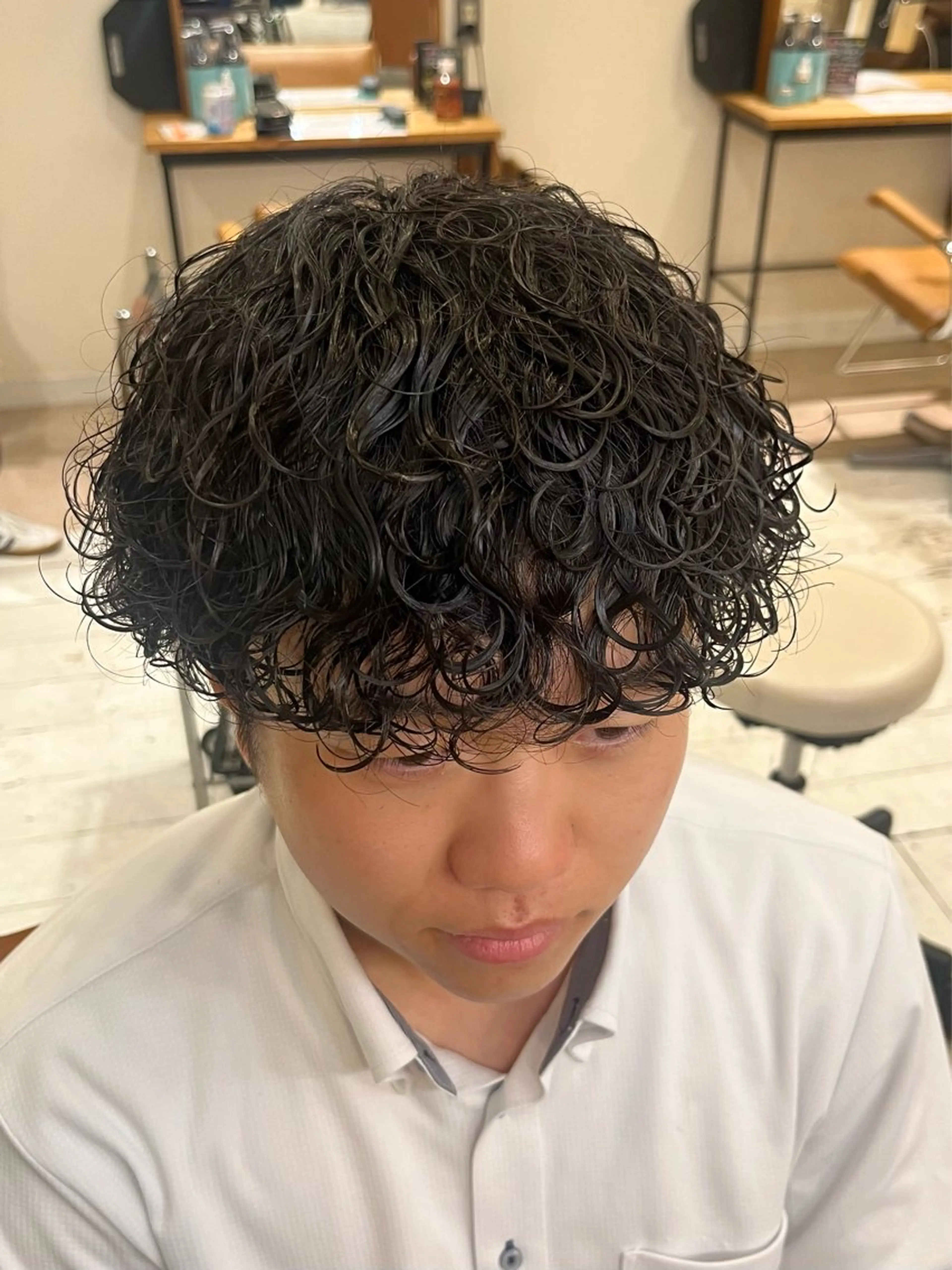パーマ メンズ メンズパーマ 波巻きパーマ クオーレ水戸所属・山崎 蓮のヘアスタイル