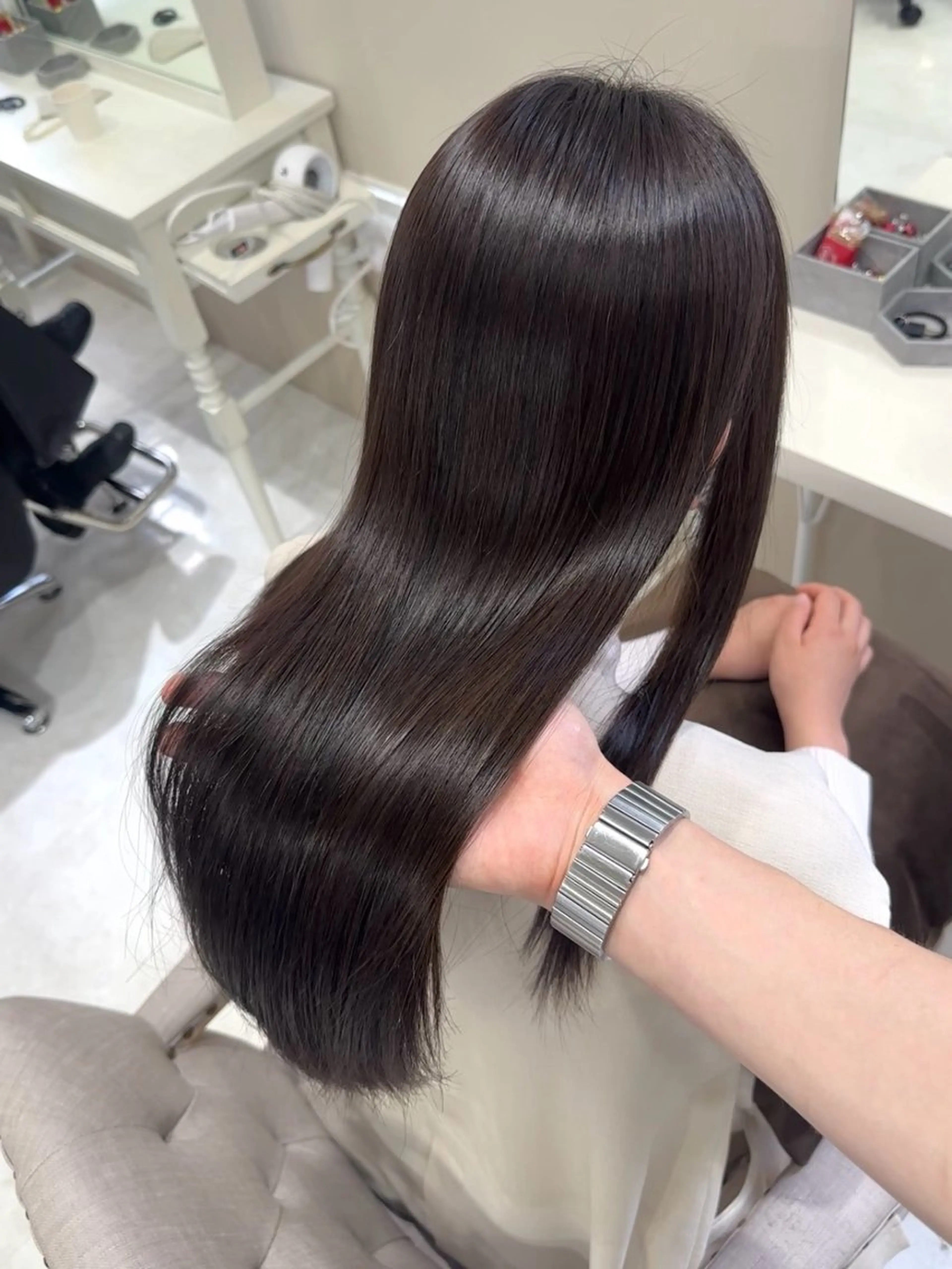 セミロング カット 縮毛矯正 トリートメント 【髪質改善】縮毛矯正 /core梅田/西尾のヘアスタイル