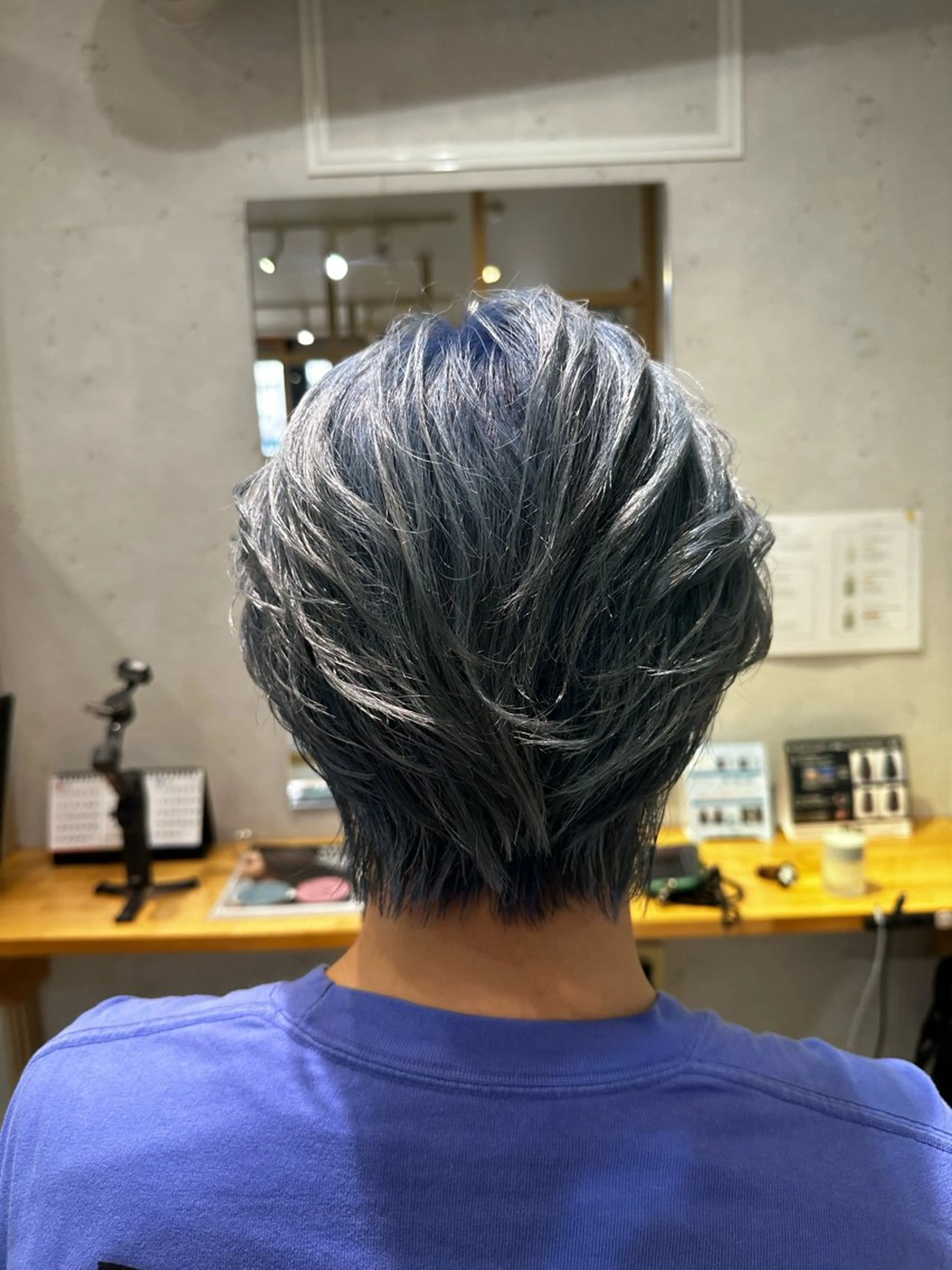 ショート カラー メンズ カット ヘアカラー トリートメント JOS所属・上野ハイトーン/デ ザイン✂︎touiのヘアスタイル