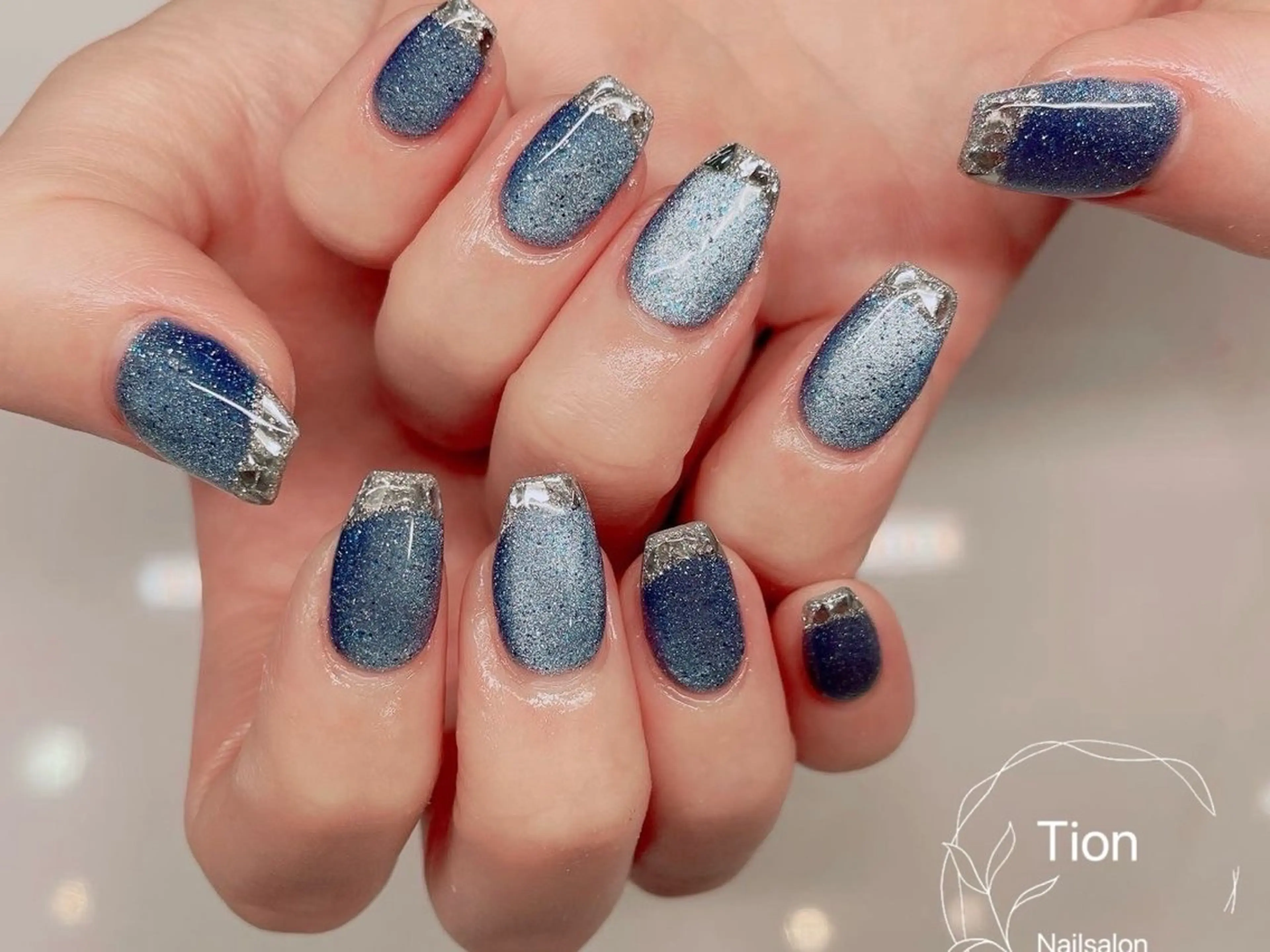 【Hand】ガラスフレンチ・ベース色ワンカラーorマグネットから選べる ¥7280の写真