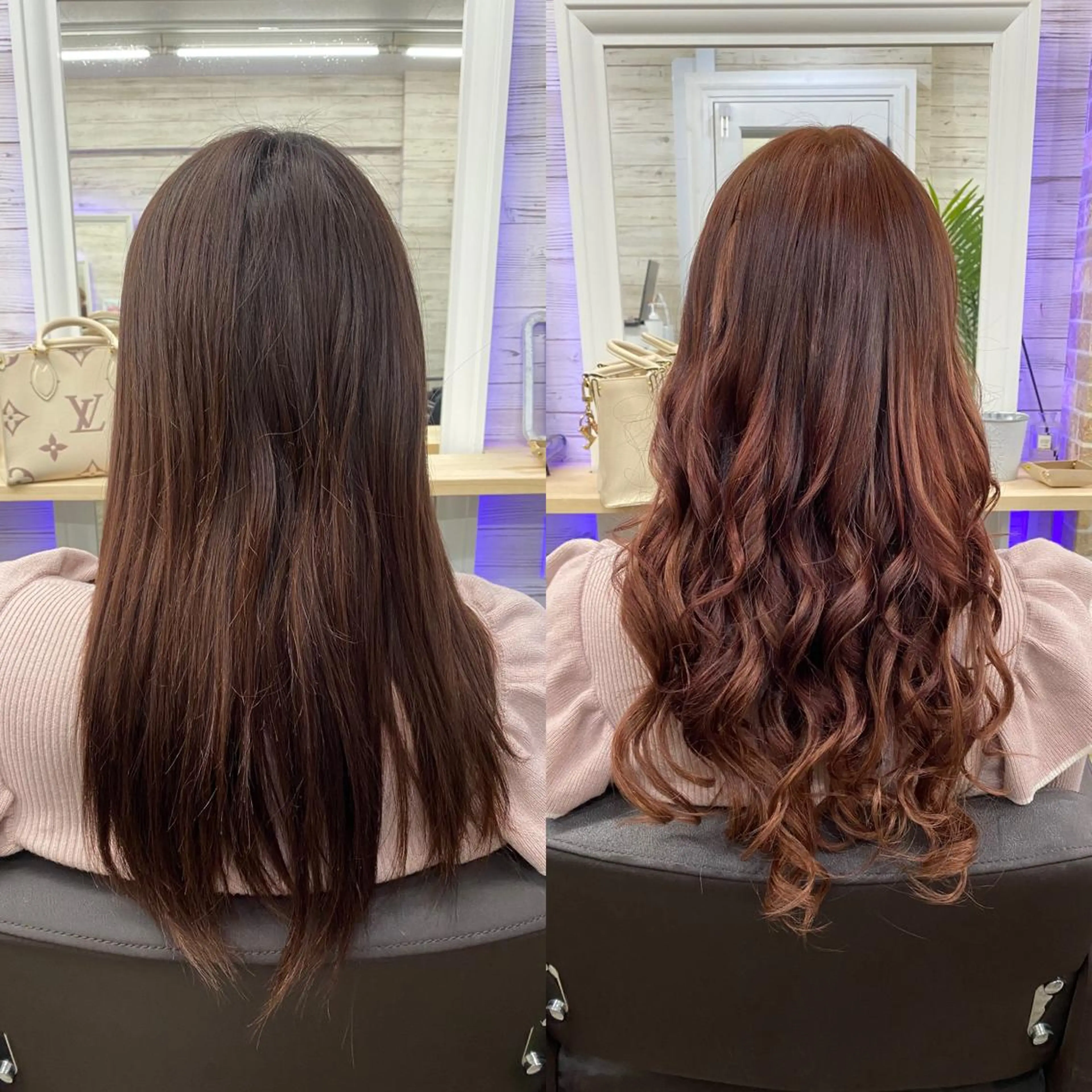 ミディアム カラー ヘアアレンジ アイブロウ ショートボブ 編み込みエクステ シールエクステ ミディアムパーマ バレイヤージュ LAVENDIA 初音のエステ・リラクイメージ