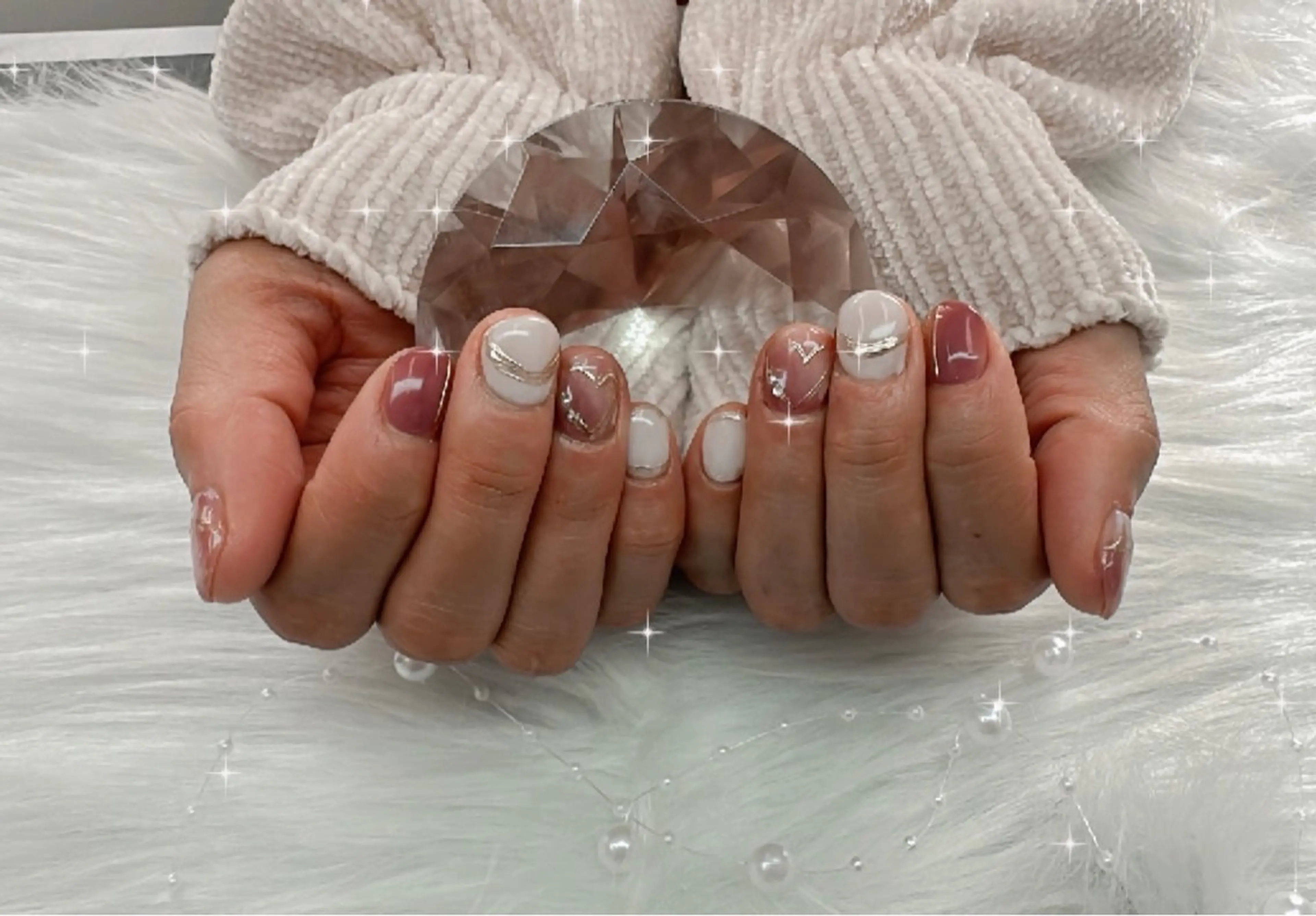 ネイル フットネイル ハート ハンドネイル 中西 美羽のネイルデザイン