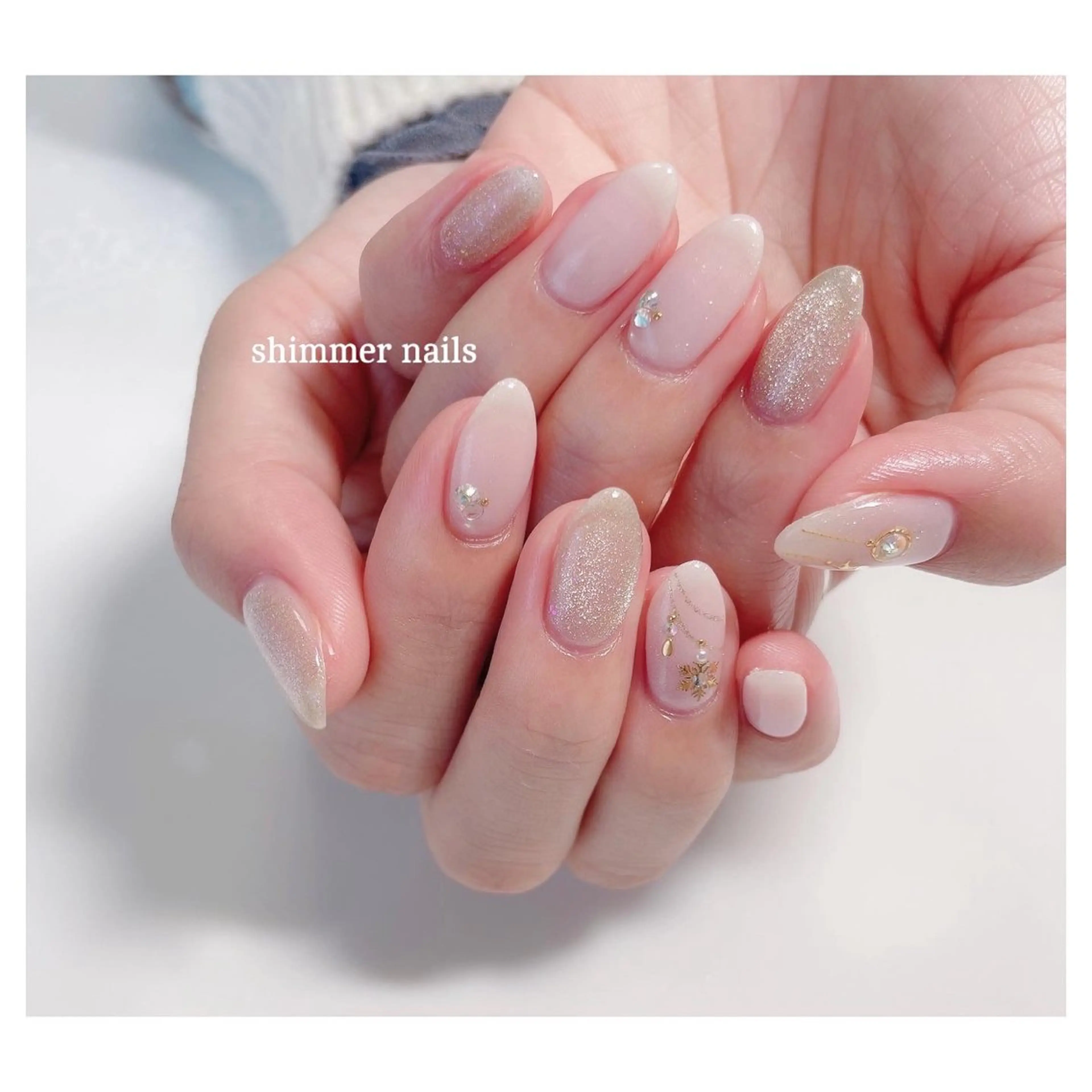 ネイル 冬ネイル クリスマス shimmer nailsのネイルデザイン
