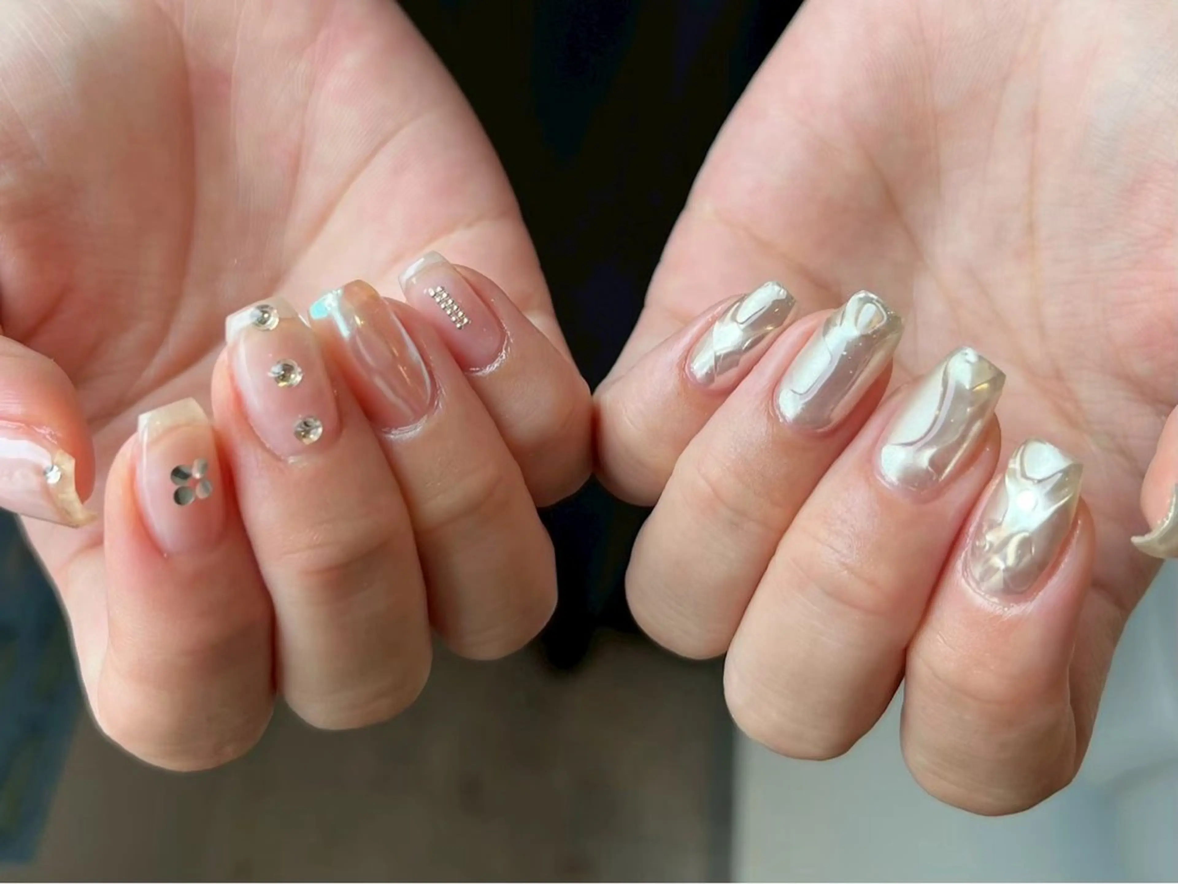 ネイル クリアネイル ミラーネイル Ayano ♡のネイルデザイン