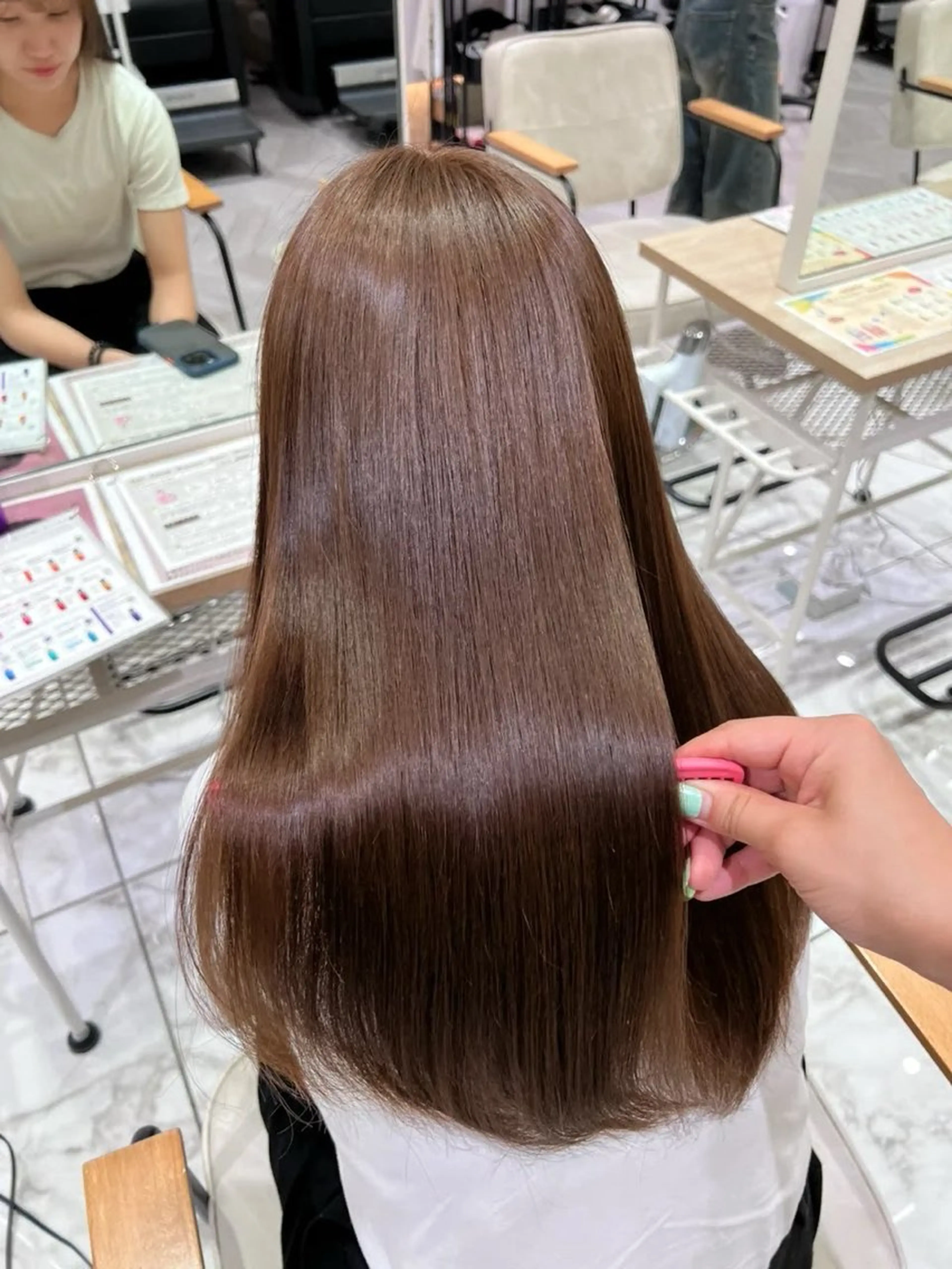セミロング 酸性ストレート カット 縮毛矯正 酸性ストレート/ カスミ🩰のヘアスタイル