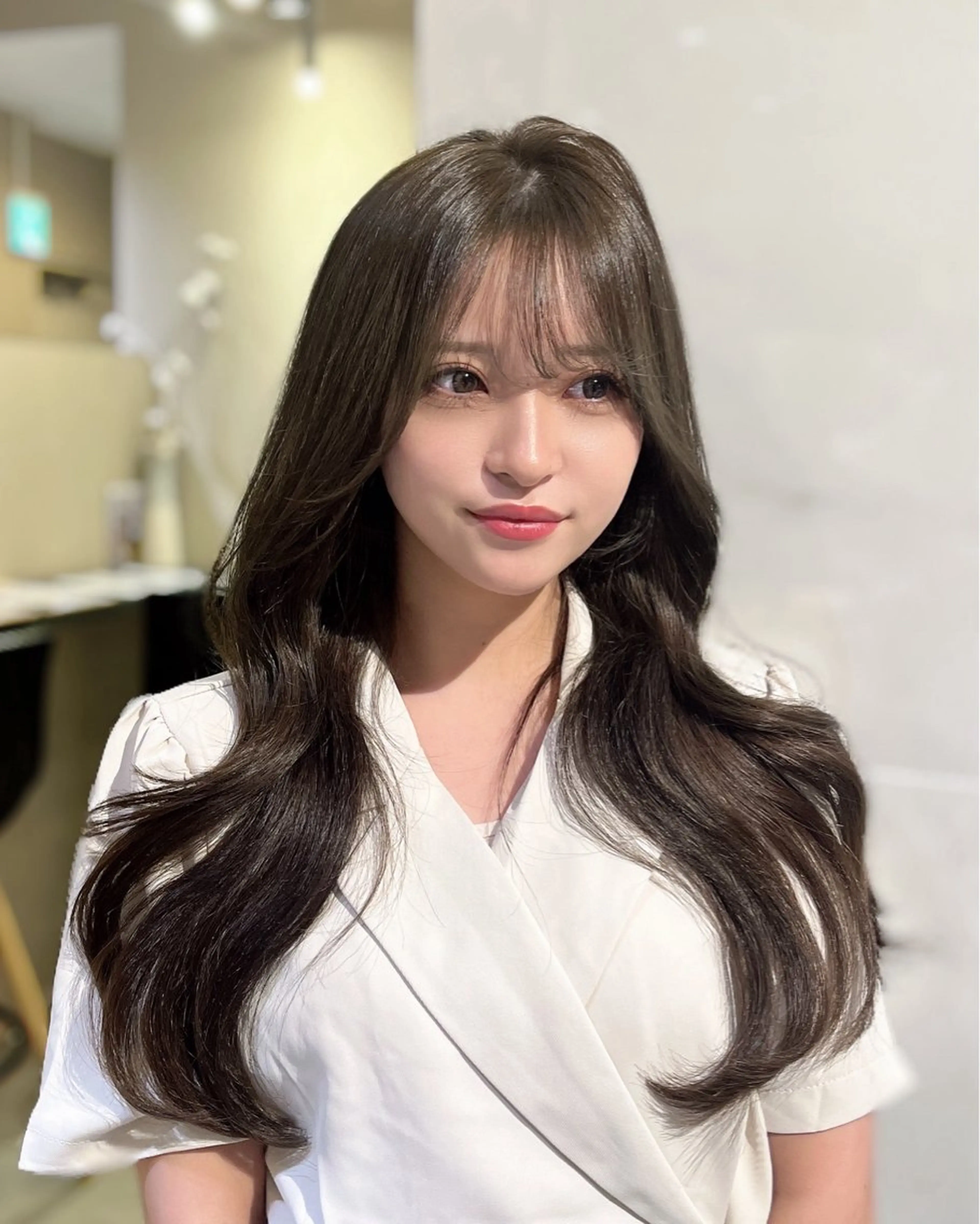 ロング 韓国風ヘア レイヤーカット 奥田 蓮のヘアスタイル