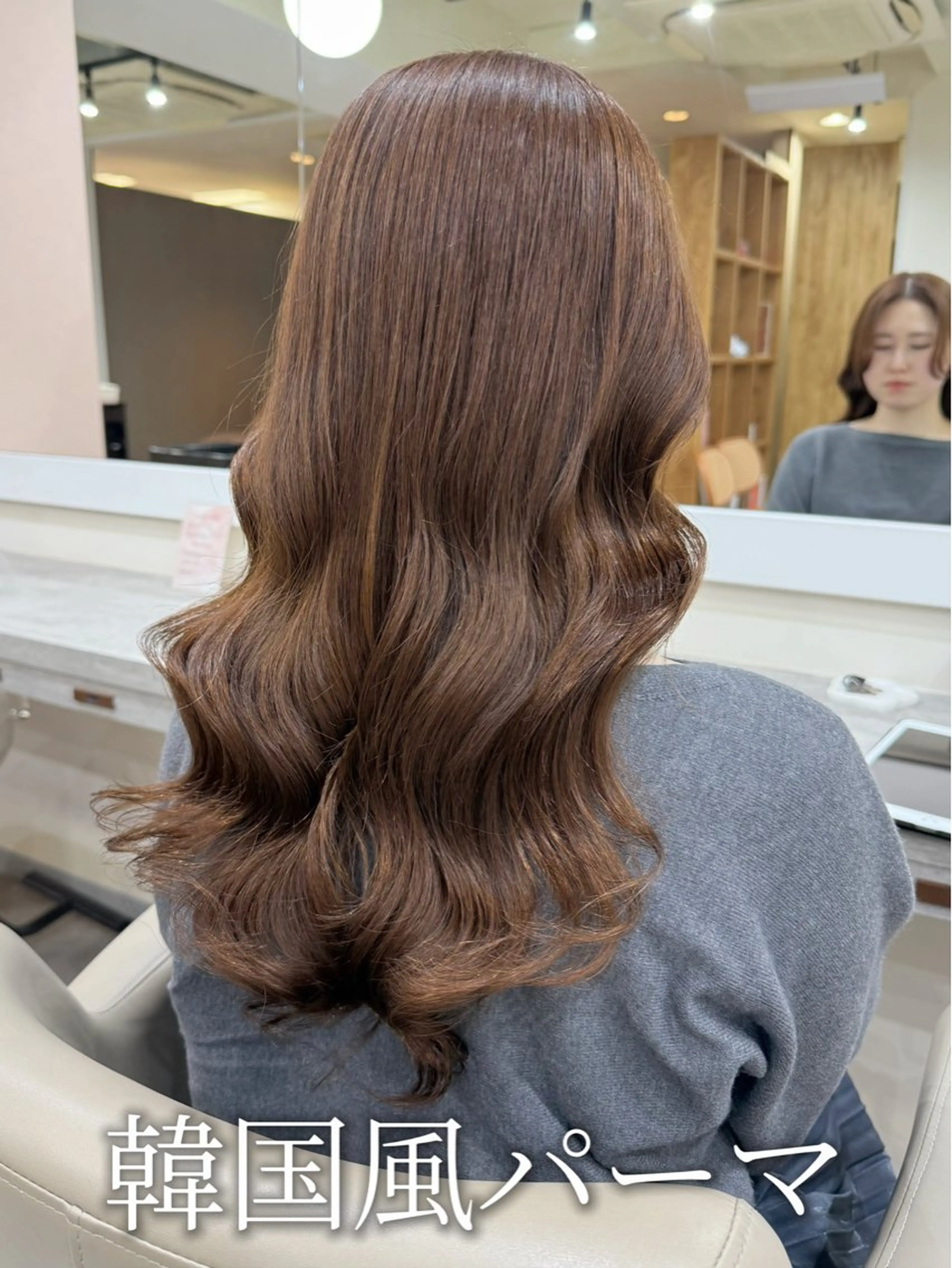 ロング パーマ 韓国風ヘア レイヤーカット オルチャンヘア 韓国風パーマ/耳つぼ ヘアセット/みづきのヘアスタイル
