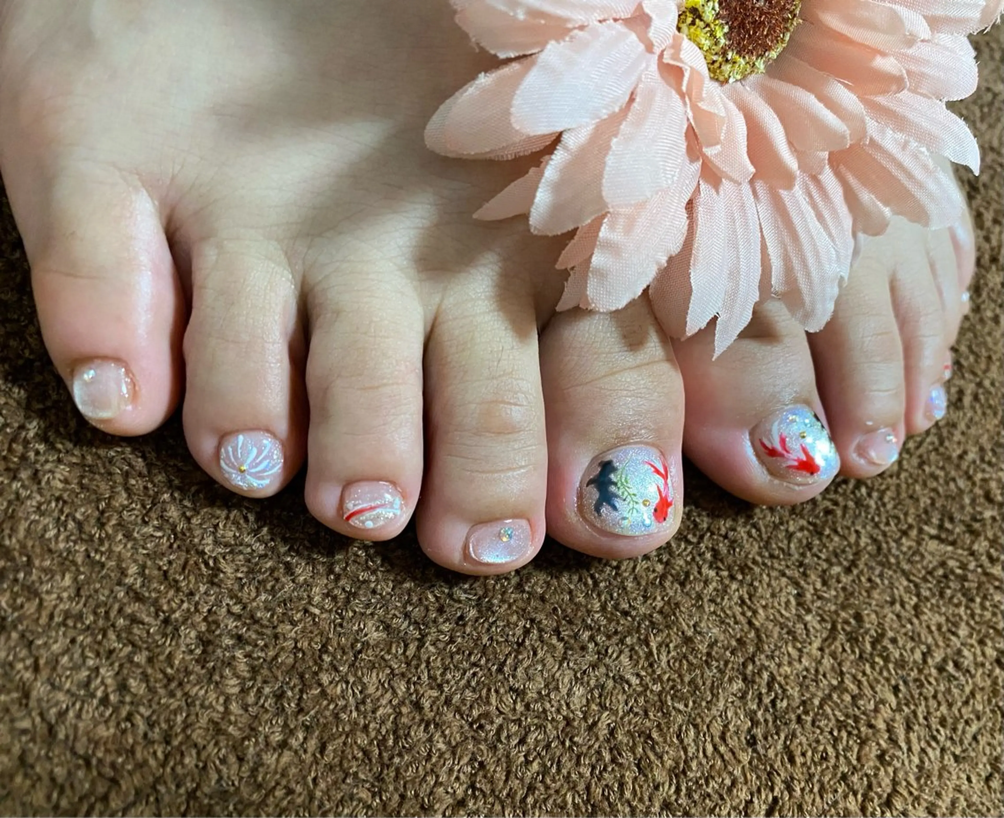 ネイル マグネットネイル フットネイル Glanz  Nail aのネイルデザイン