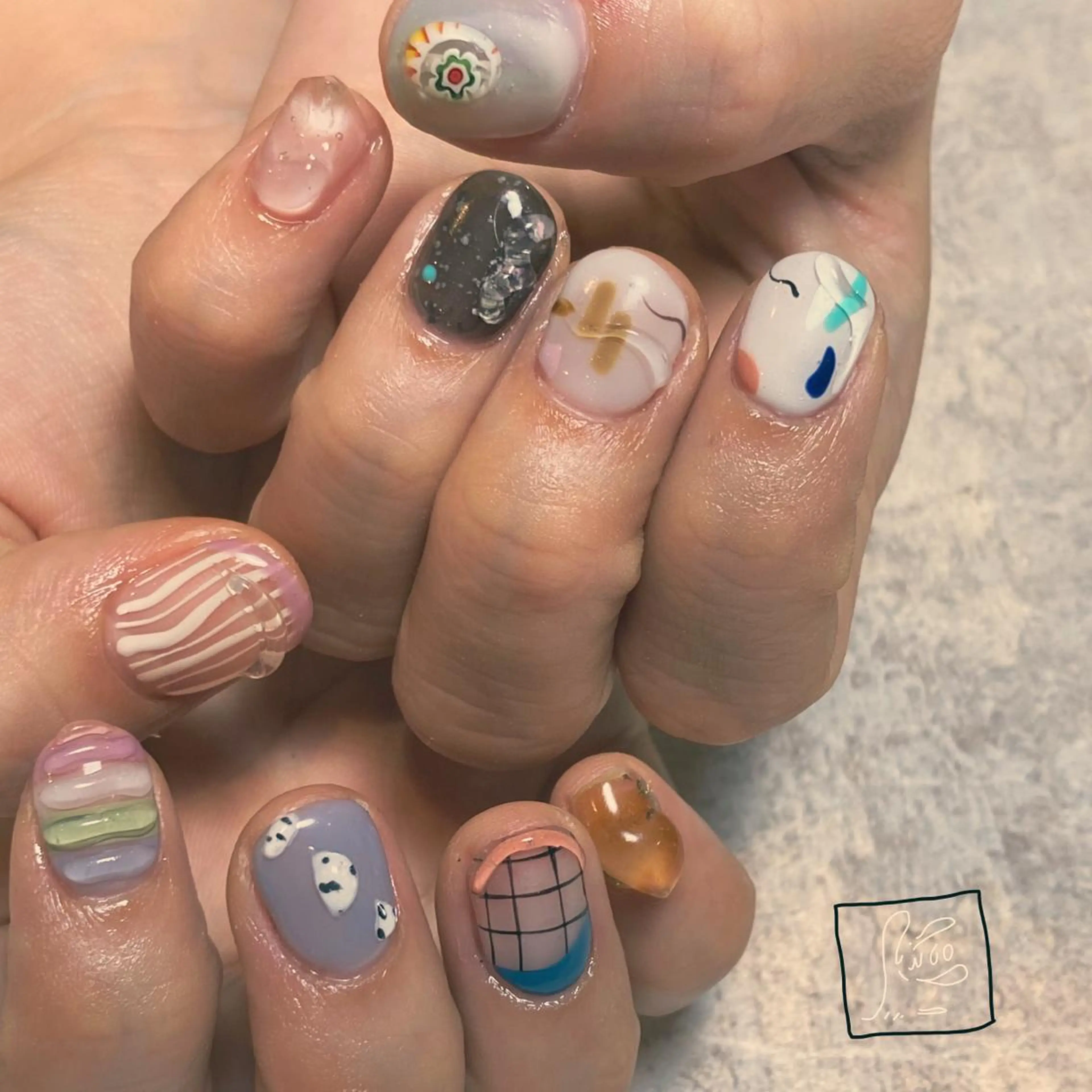 ネイル アートネイル クリアネイル フットネイル 持ち込み ニュアンスネイル hamaguchi licoのネイルデザイン