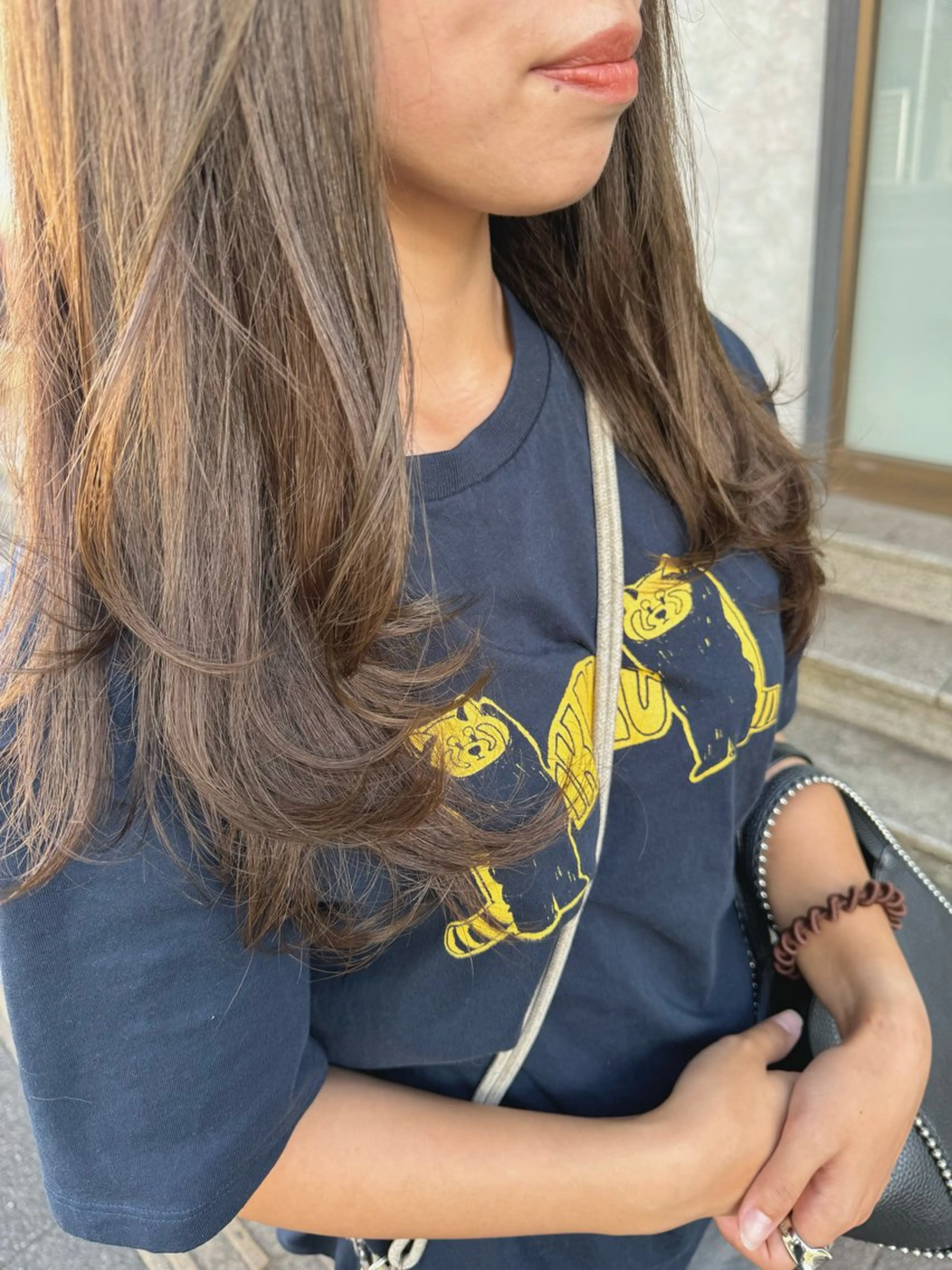 セミロング カット ヘアカラー 米元 春奈のヘアスタイル