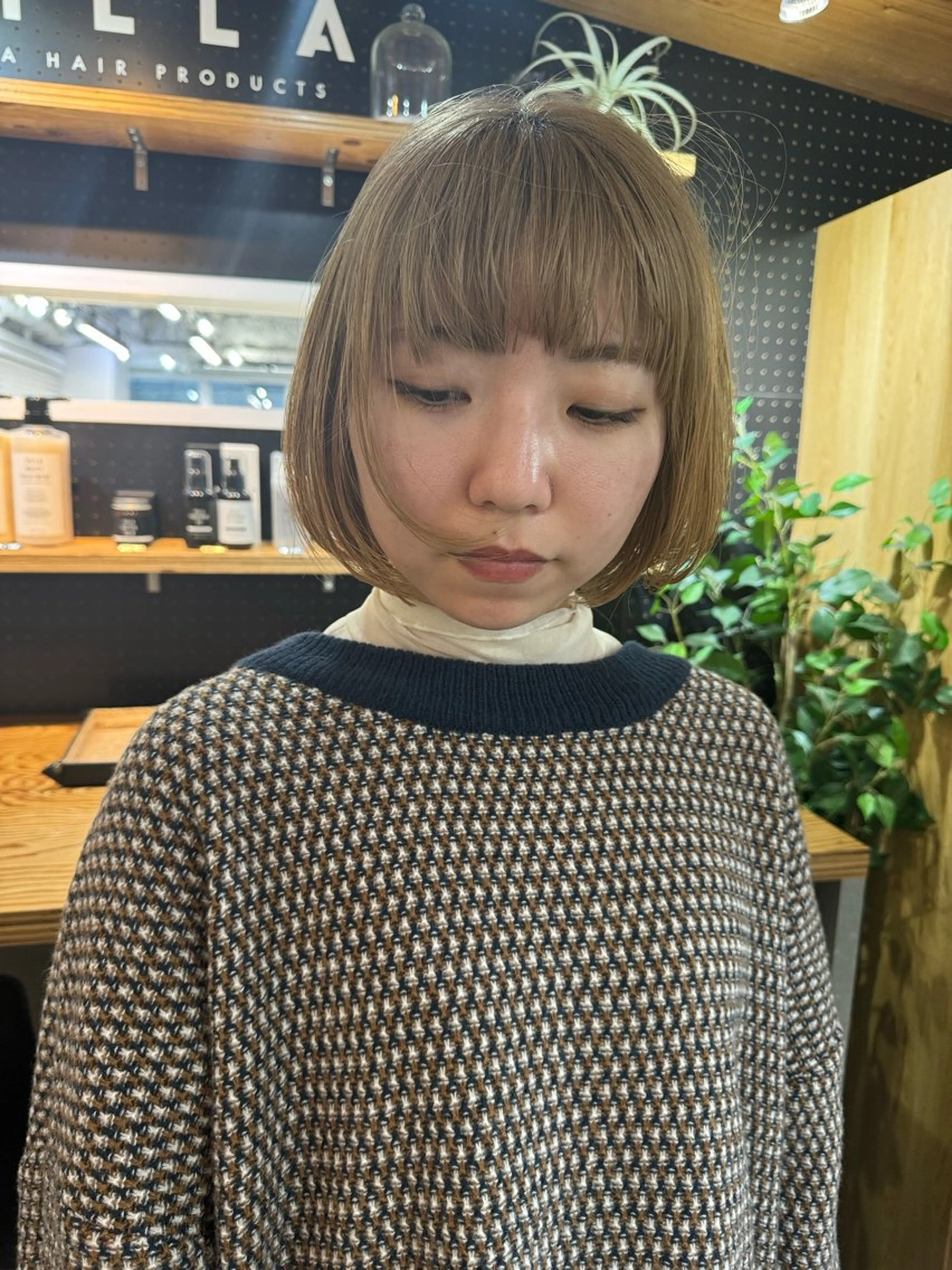 カラー バレイヤージュ ブリーチ ブロンド ケアブリーチ 透明感カラー カット ヘアカラー トリートメント Rico / bob/グレージュのヘアスタイル
