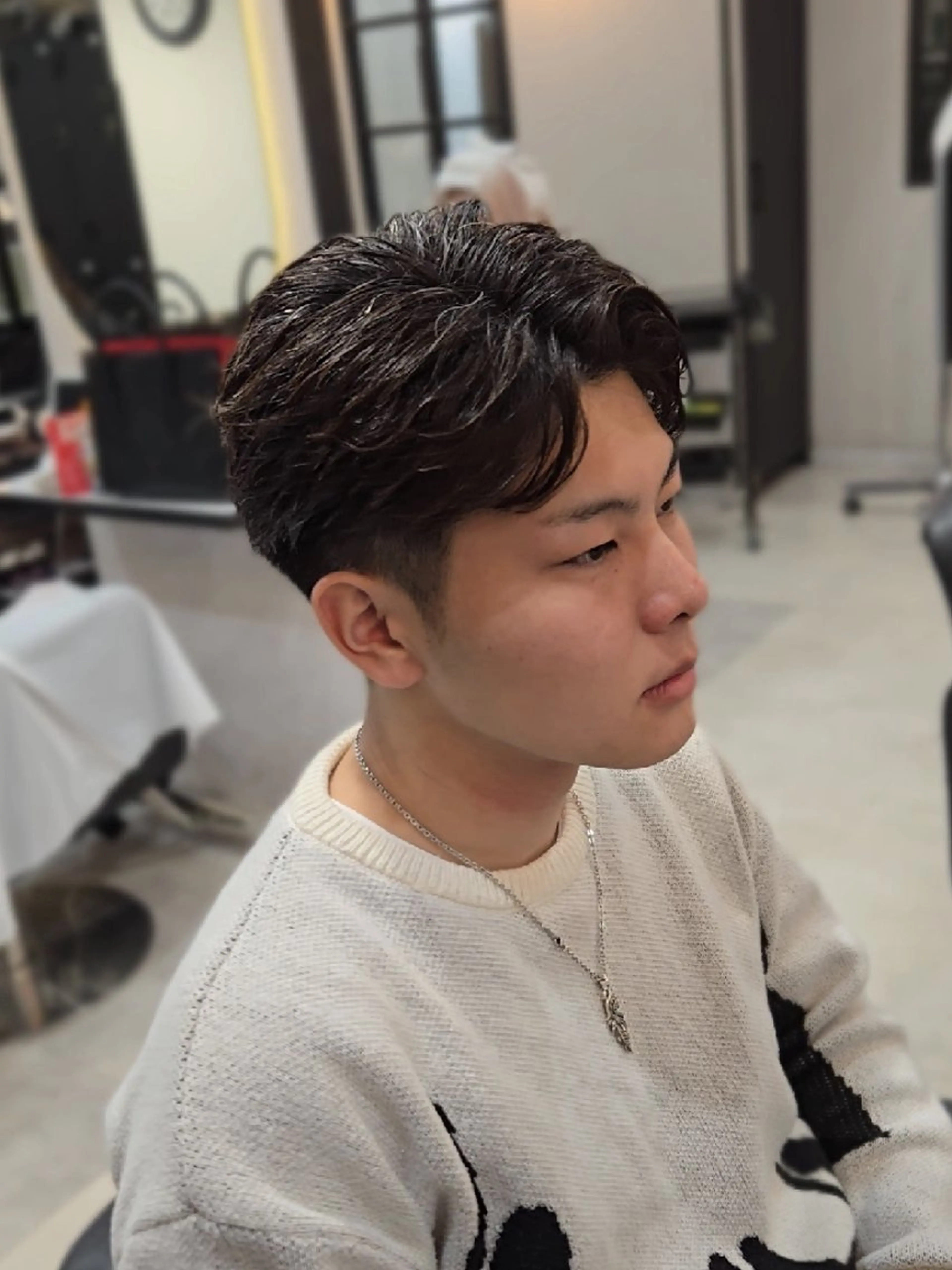 メンズ パーマ ショート メンズパーマ ショートヘア カット パーマ ヘアセット Lapis 名古屋駅前店所属・LEN名古屋/パーマ メンズ特化美容師のヘアスタイル