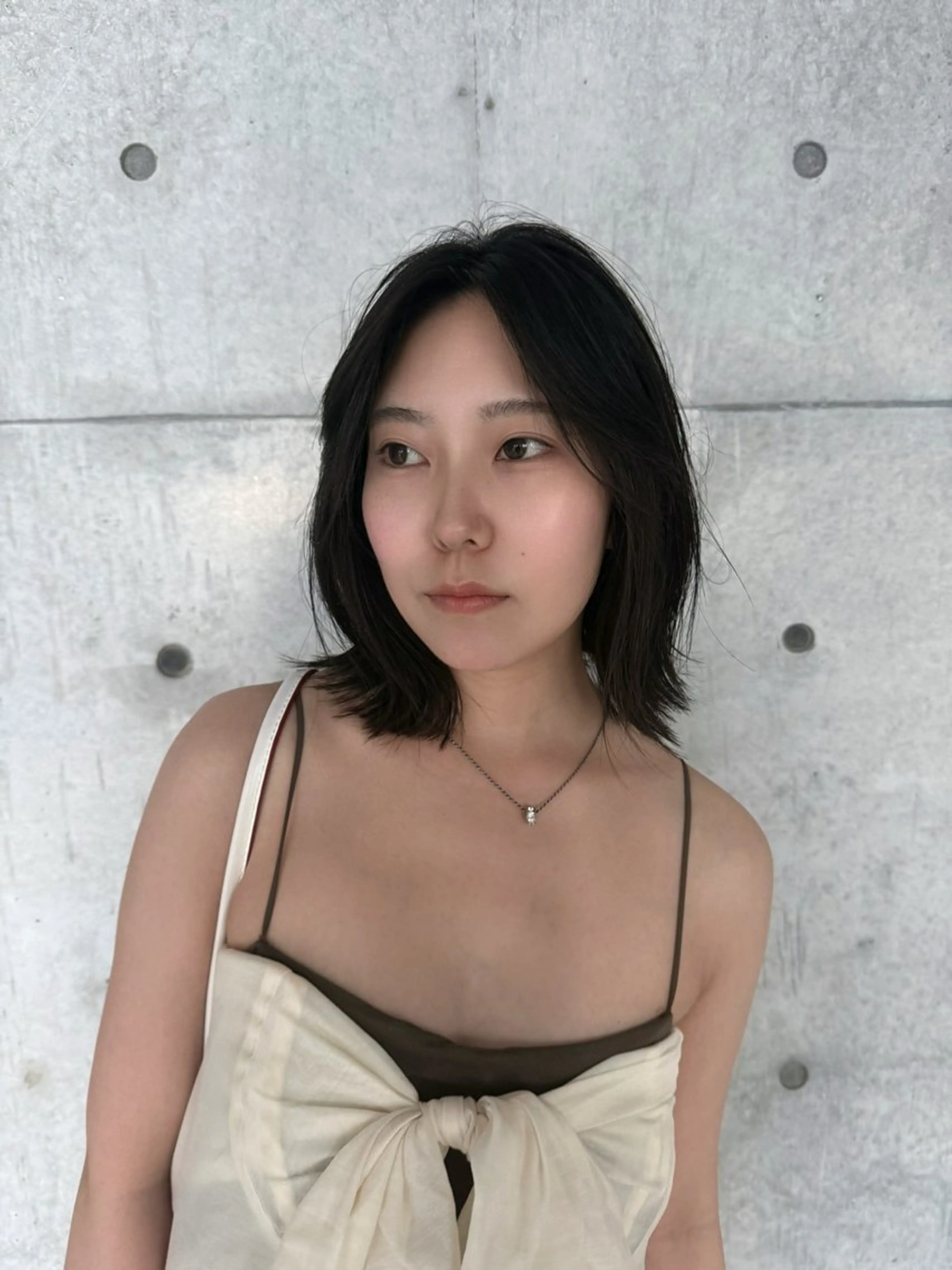 ミディアム ミディアムレイヤー アッシュ ボブ 顔周りカット レイヤーカット カット ヘアカラー 日本一丁寧なカット/ 小林輝🍀︎のヘアスタイル