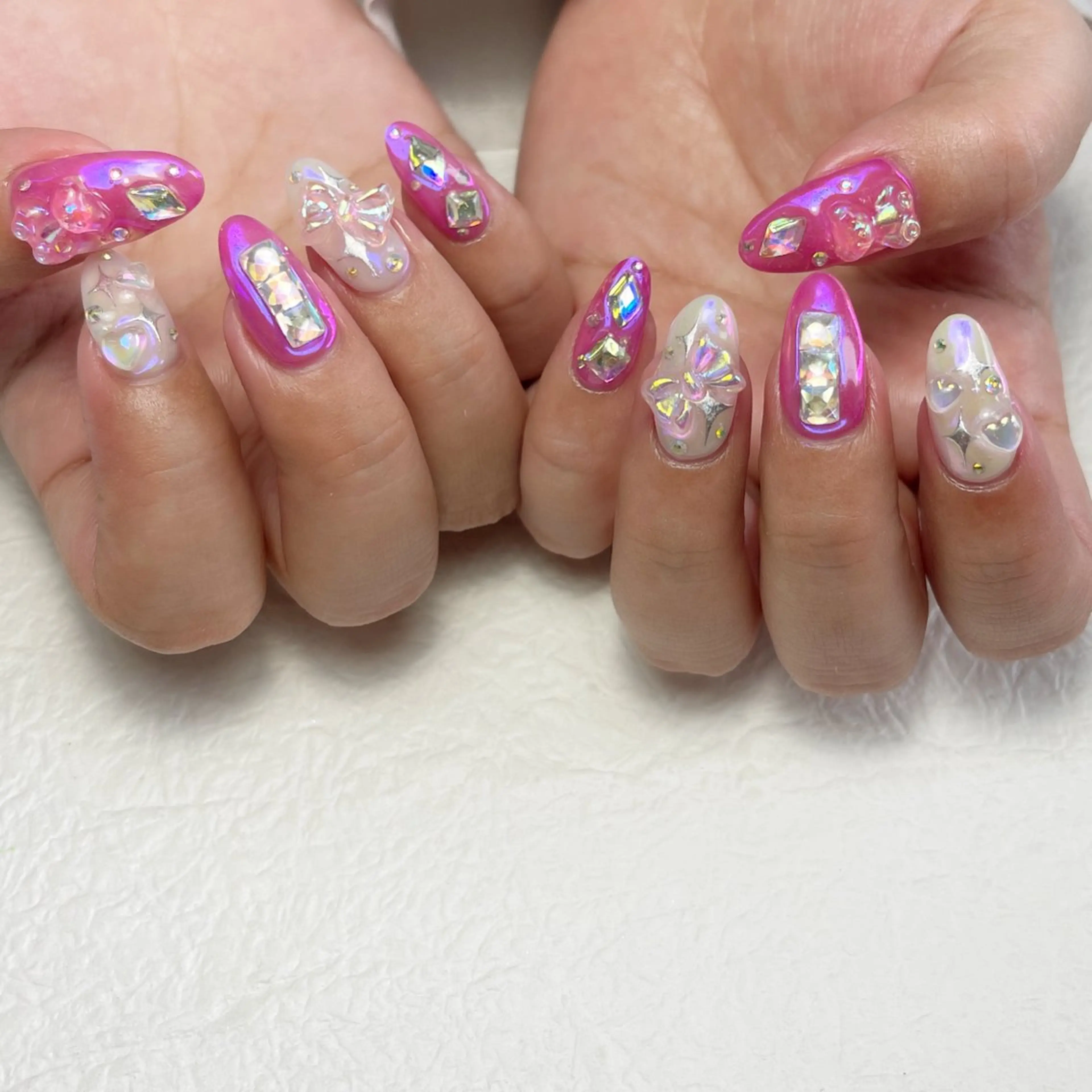 ネイル アートネイル オーロラネイル フットネイル ジェルネイル キラキラネイル Y nail なんば堀江店のネイルデザイン