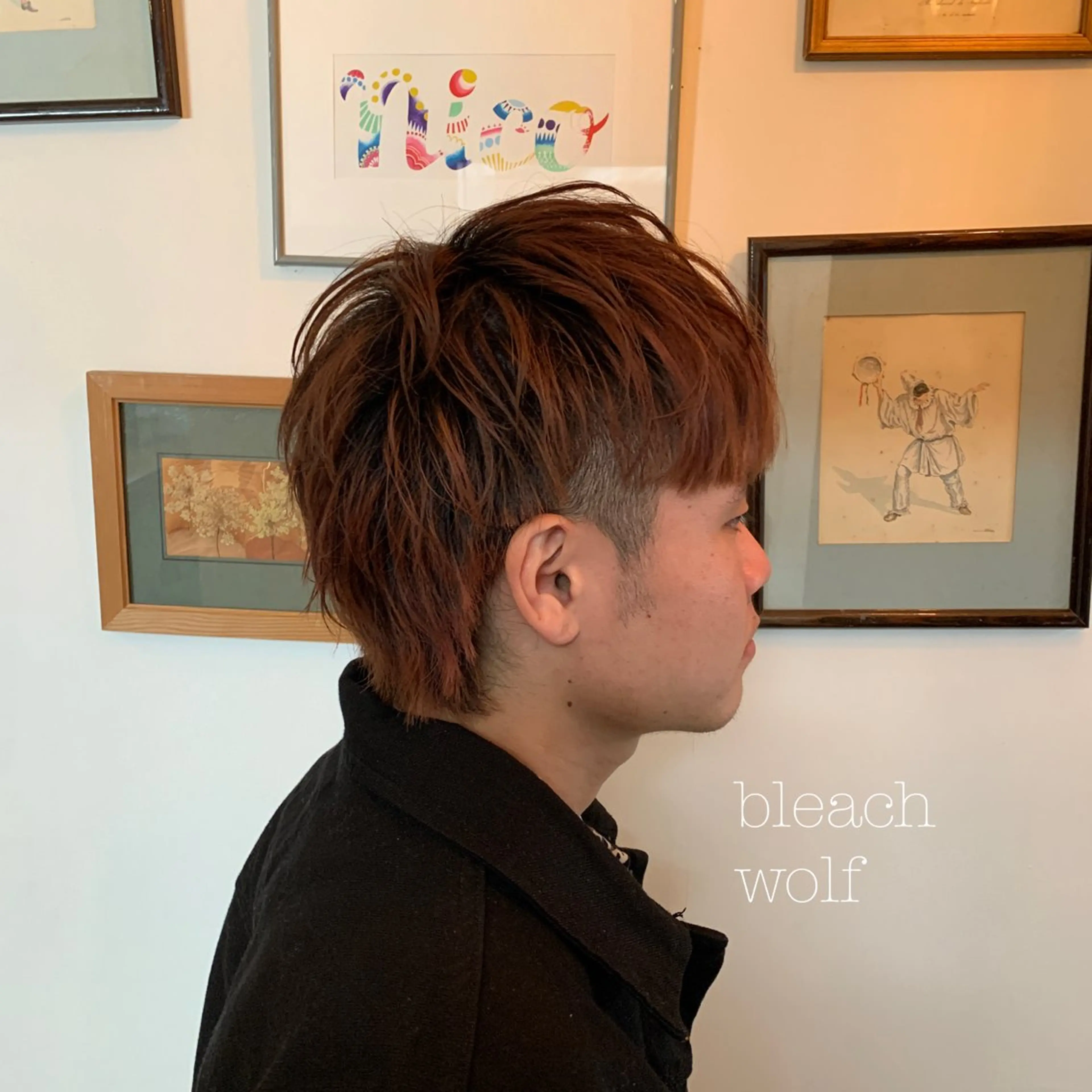 ショート メンズ メンズブリーチ 刈り上げ メンズウルフカット ウルフカット GO TODAY 原宿本店所属・似合わせカット得意 💛RENA💛のヘアスタイル