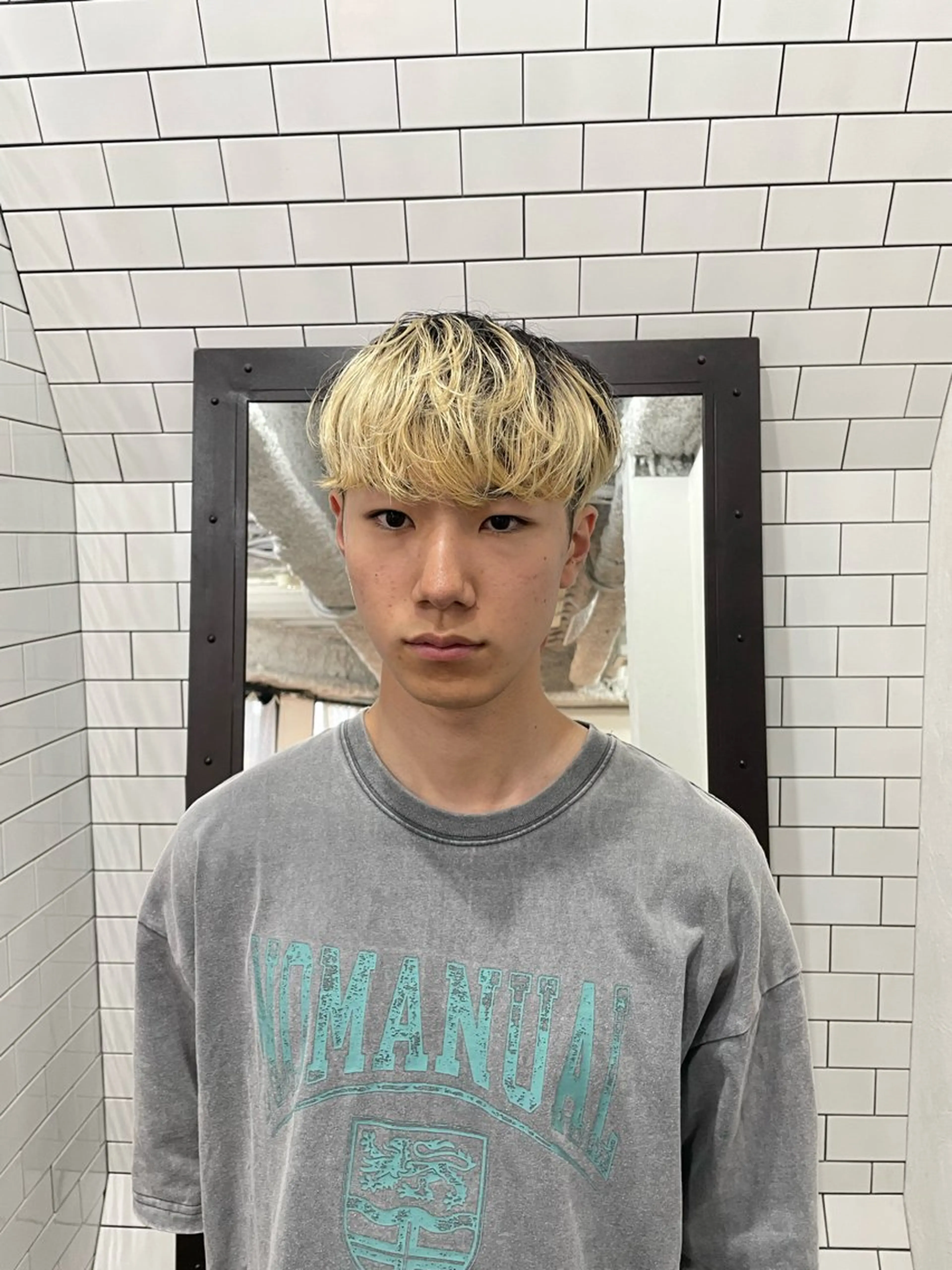 ショート カット 縮毛矯正 トリートメント 妙見 知洋のヘアスタイル
