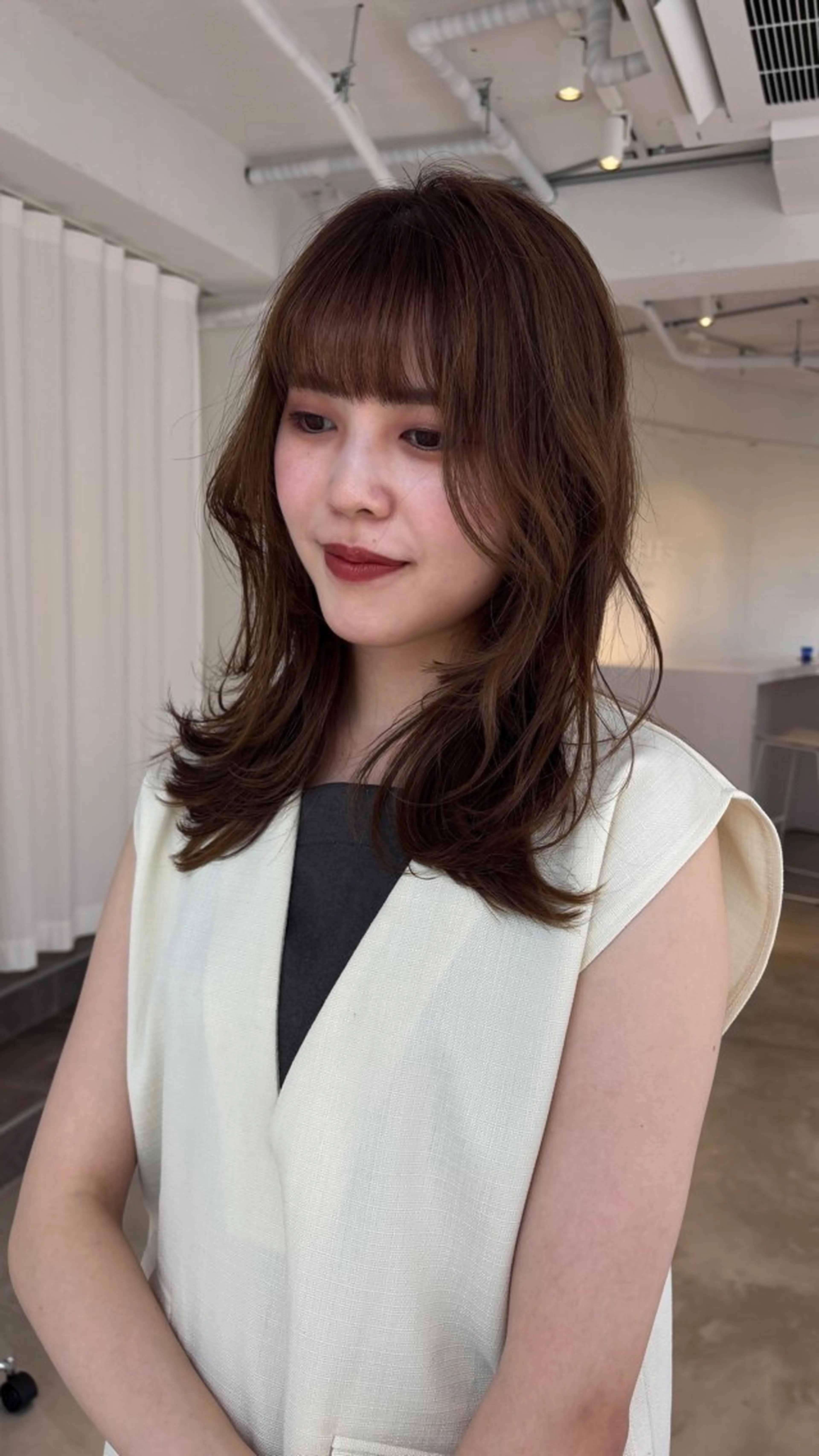 ミディアム カラー レイヤーカット カット ヘアカラー 薬院浄水通/ショート /ボブ/rukaのヘアスタイル