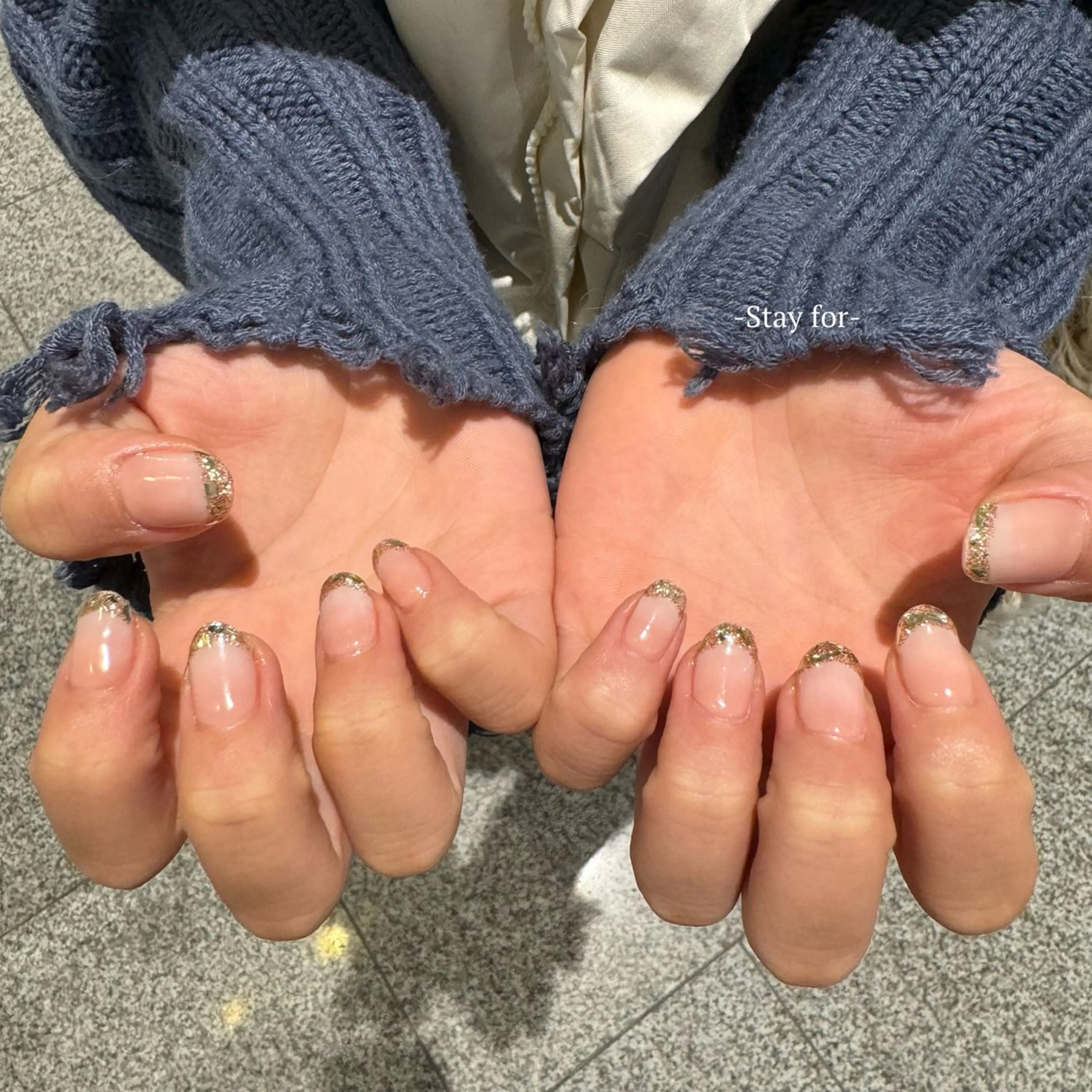 ネイル フレンチネイル ガラスフレンチ Stay for Mayaのネイルデザイン