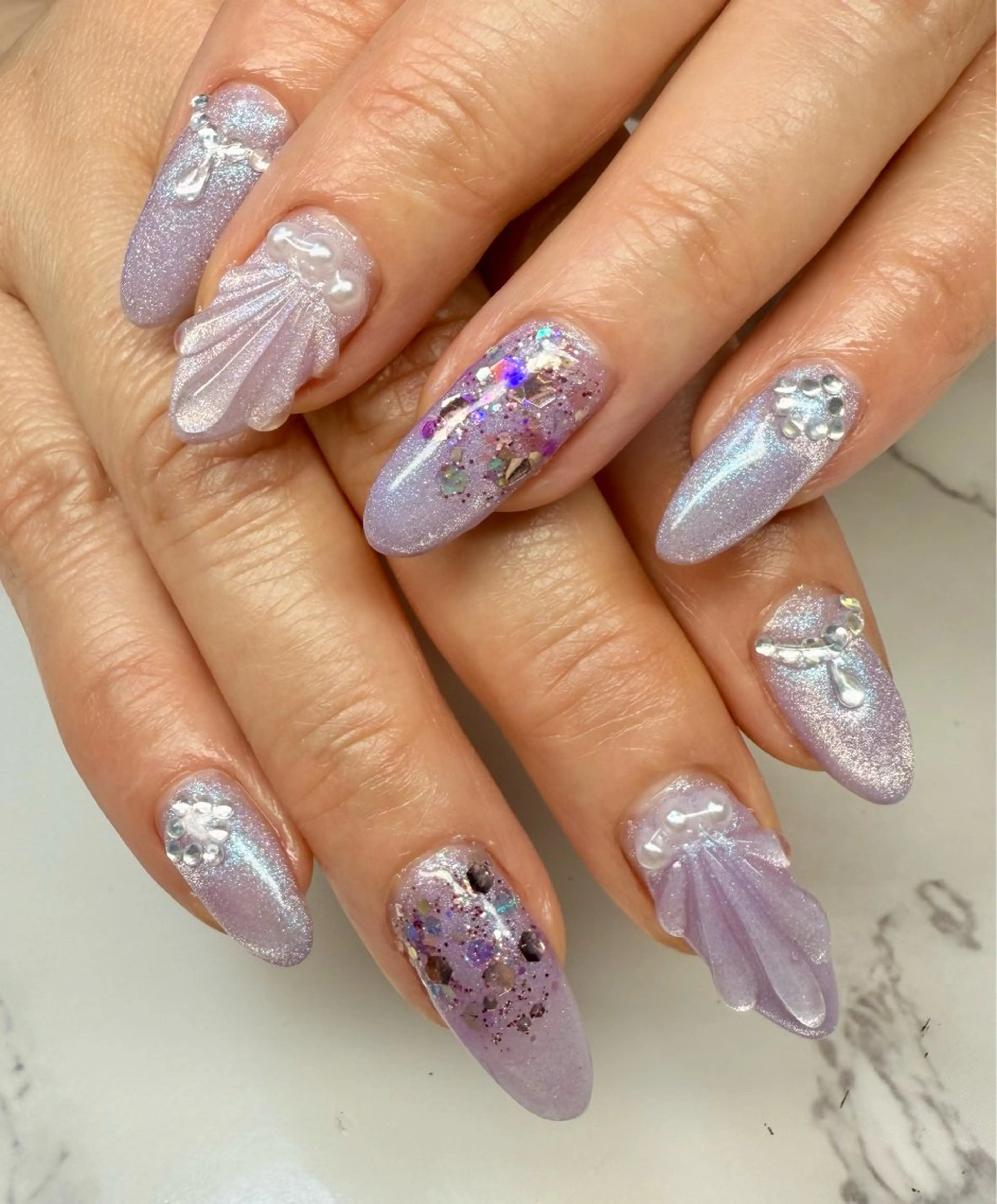 ネイル アートネイル チークネイル フレンチネイル 氷ネイル・うるうるネイル キラキラネイル M.N_ nailのネイルデザイン