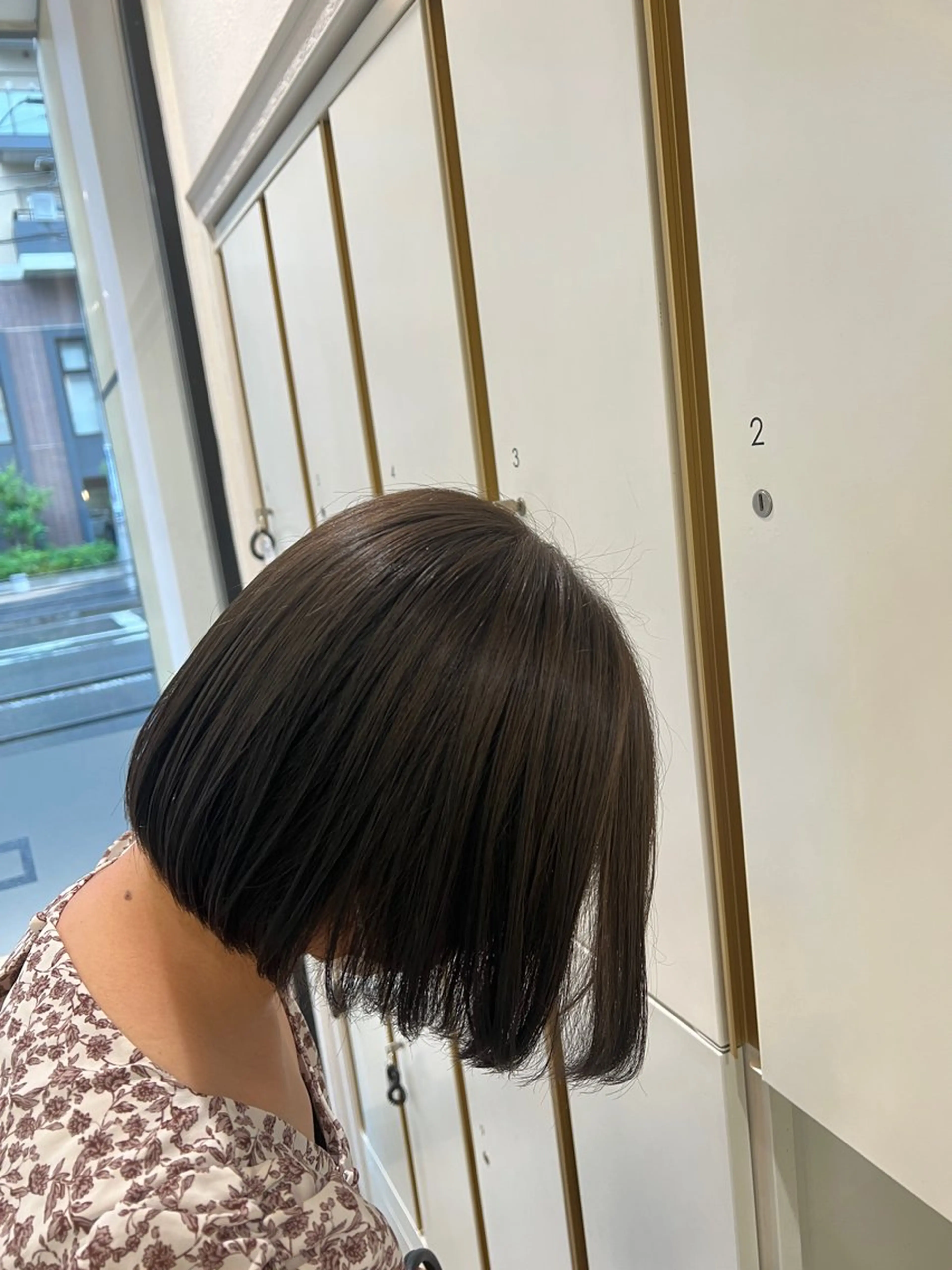 ミディアム カラー カット ヘアカラー トリートメント 透明感カラー/ボブ/ nanamiのヘアスタイル