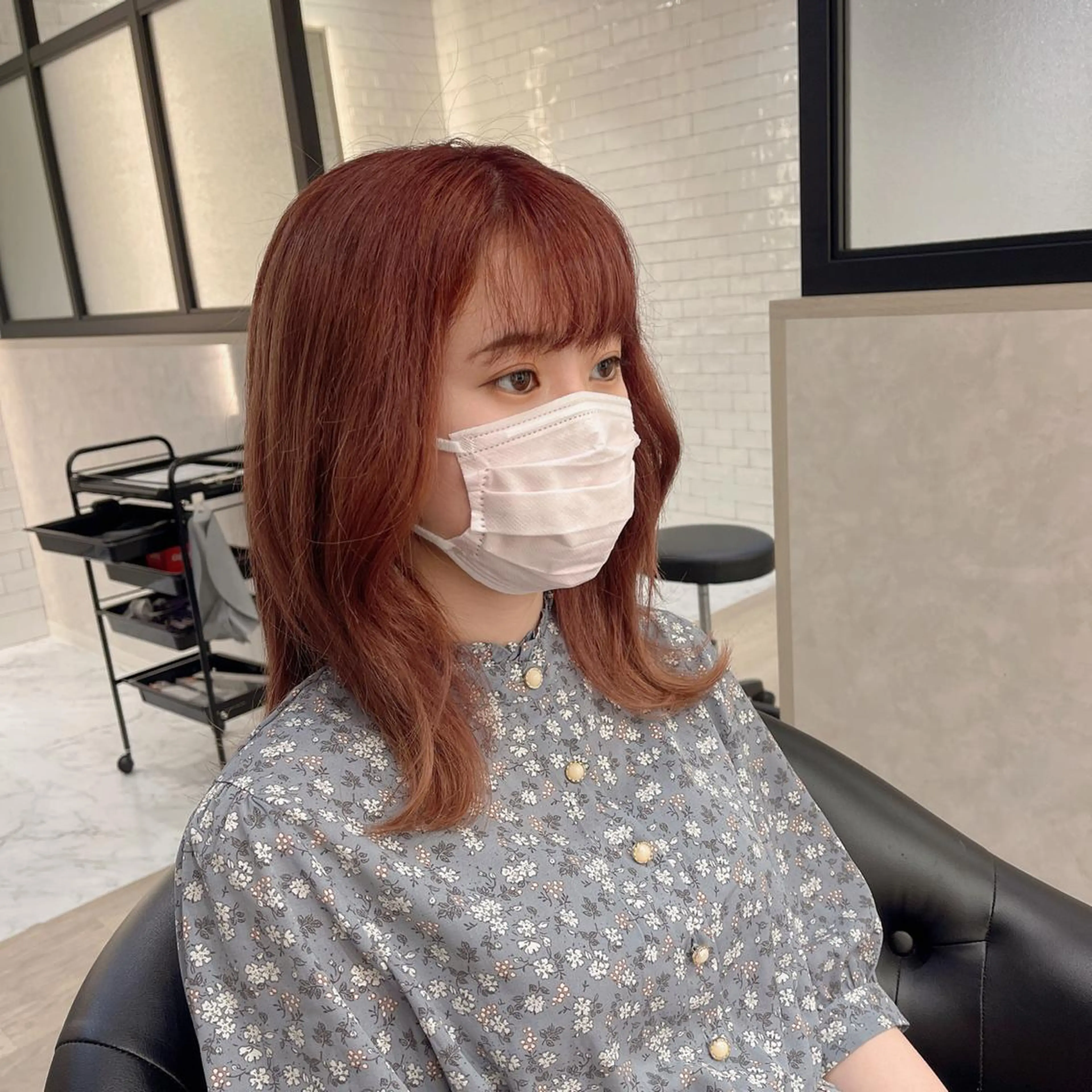 ミディアム カラー ヘアカラー トリートメント &chaLme   心斎橋所属・emi/髪質改善/ 韓国風/艶カラーのヘアスタイル