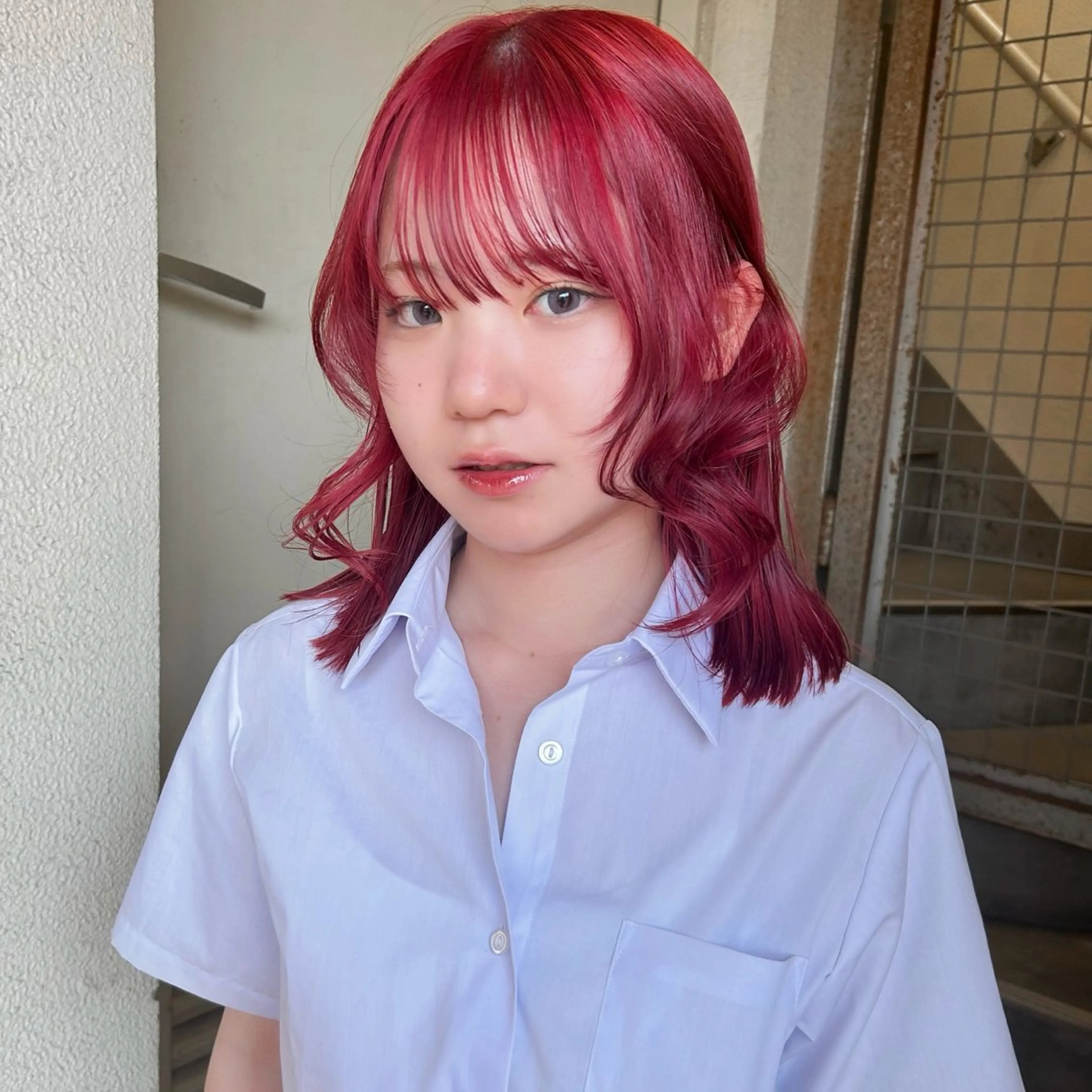 ミディアム ボブ 顔まわりレイヤー 顔周りカット レイヤーカット カット ヘアカラー トリートメント ダメージレスカラー HINARIのその他イメージ