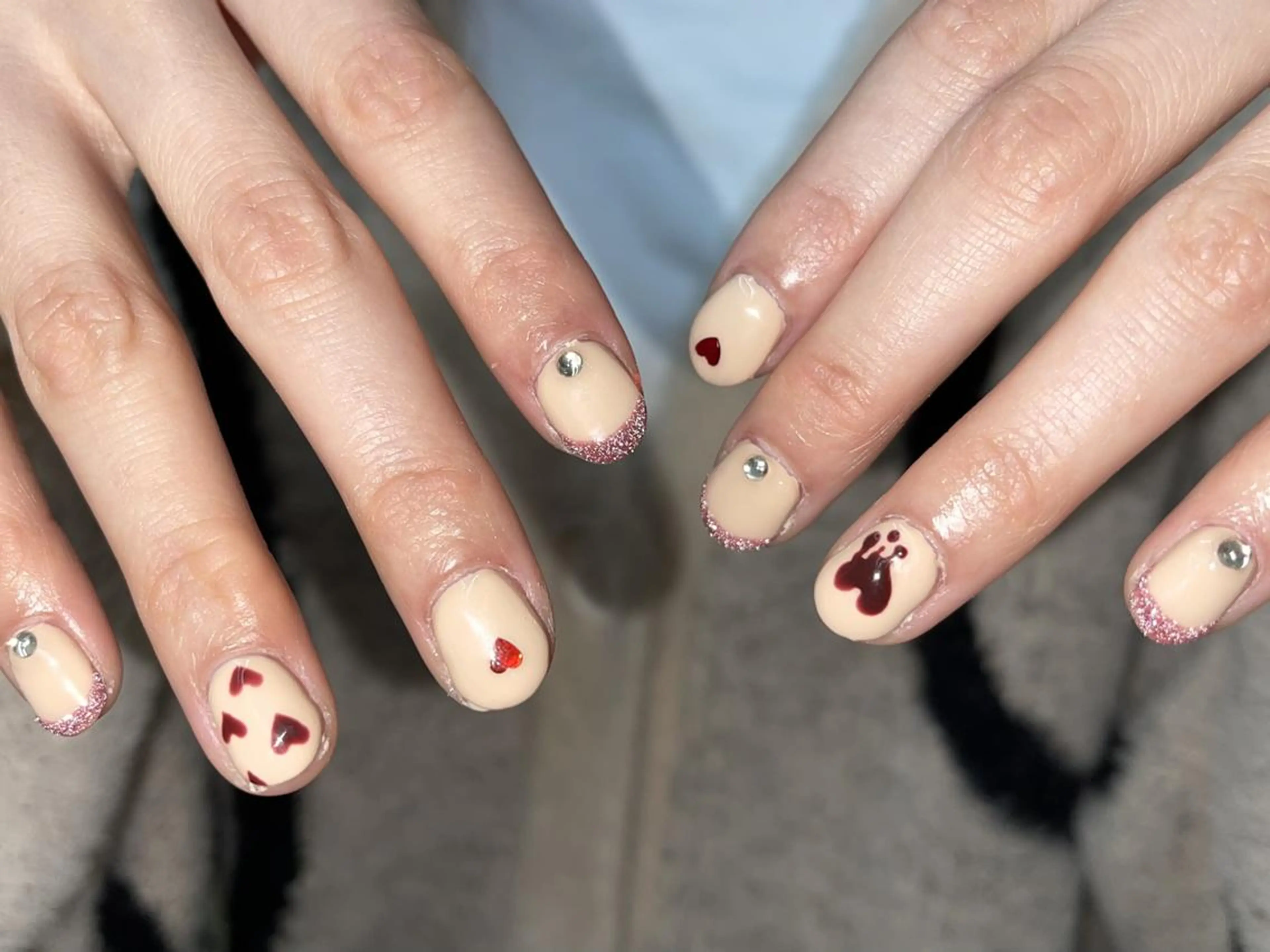 ネイル ki🍒🍒 ki ツルツルネイルのネイルデザイン