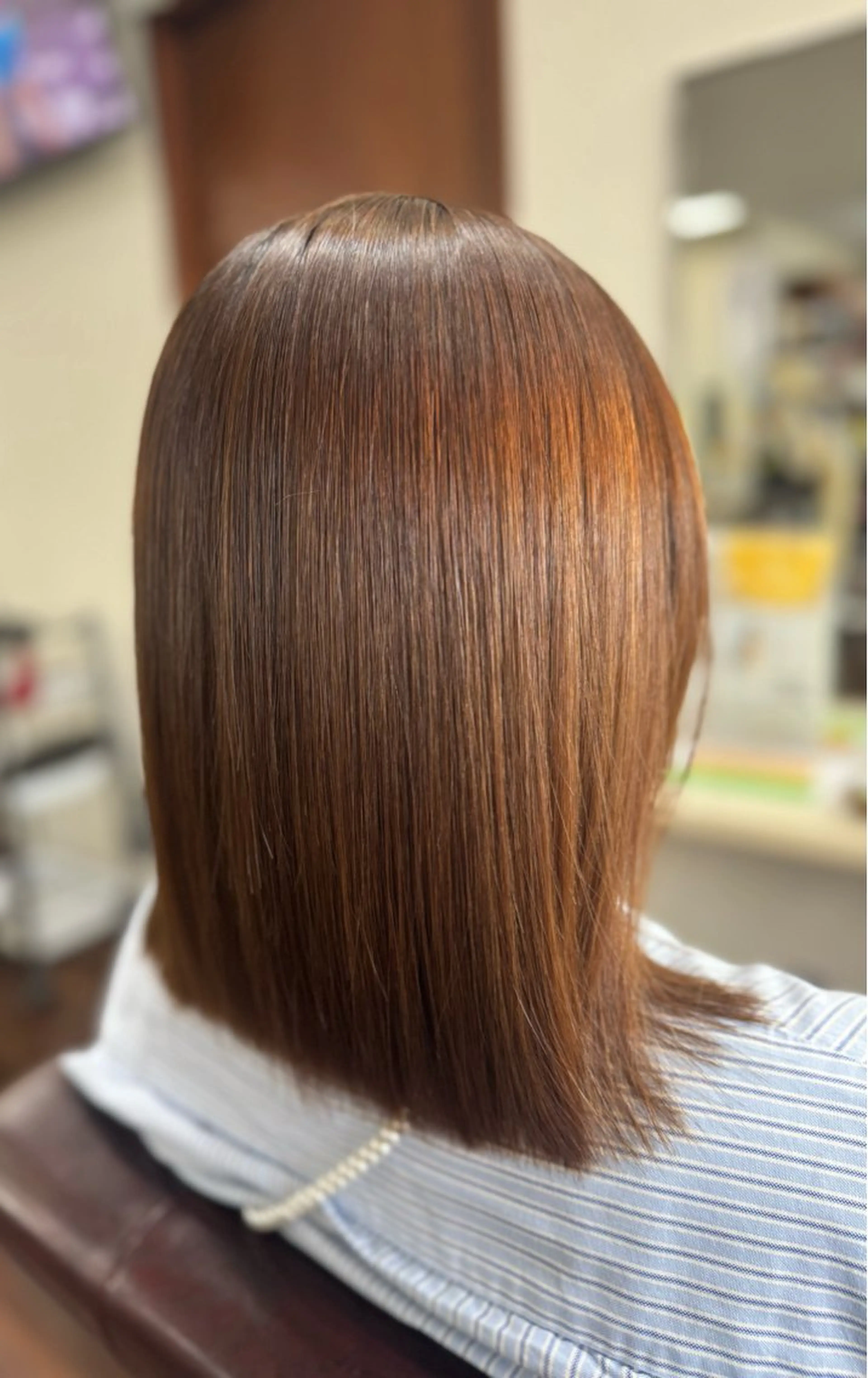 ミディアム 縮毛矯正 安井 友紀子のヘアスタイル